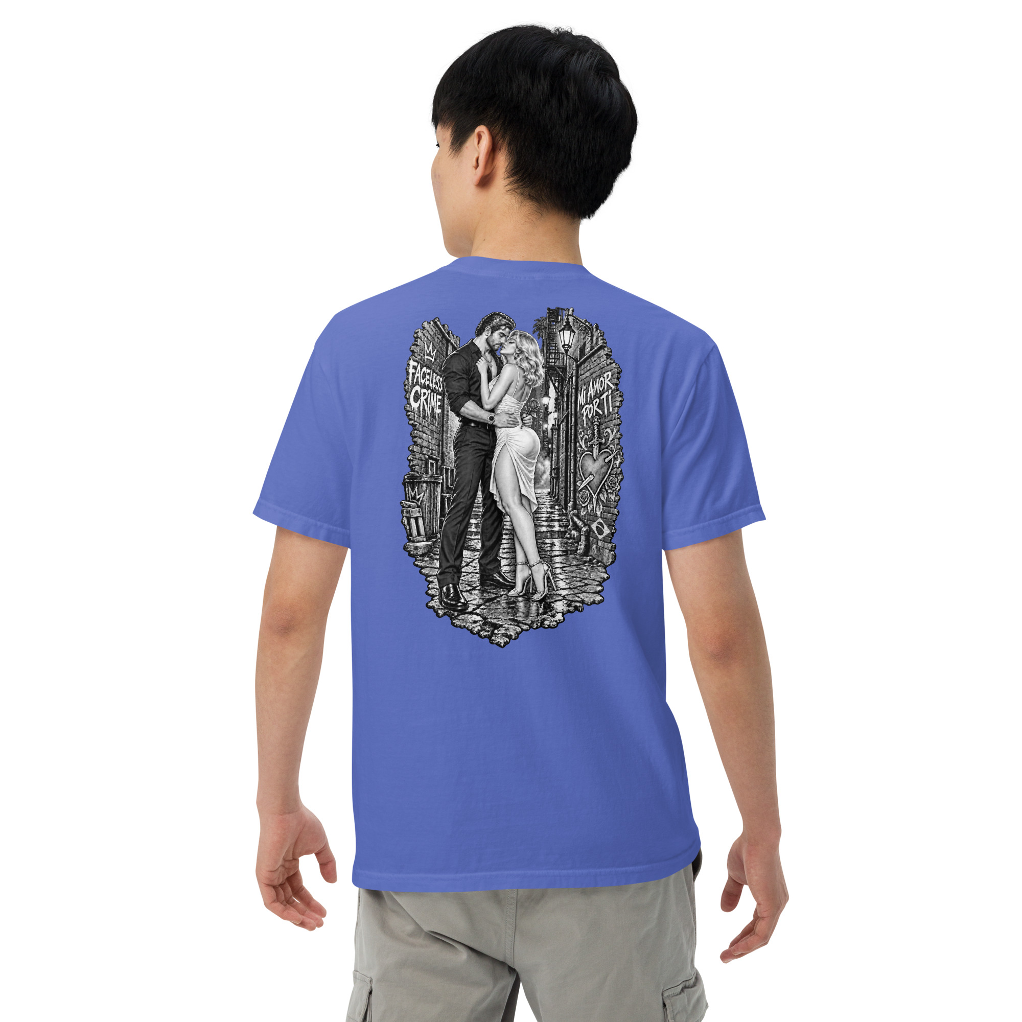"MI AMOR POR TI BLK AND WHT" Unisex garment-dyed heavyweight t-shirt - Image 29
