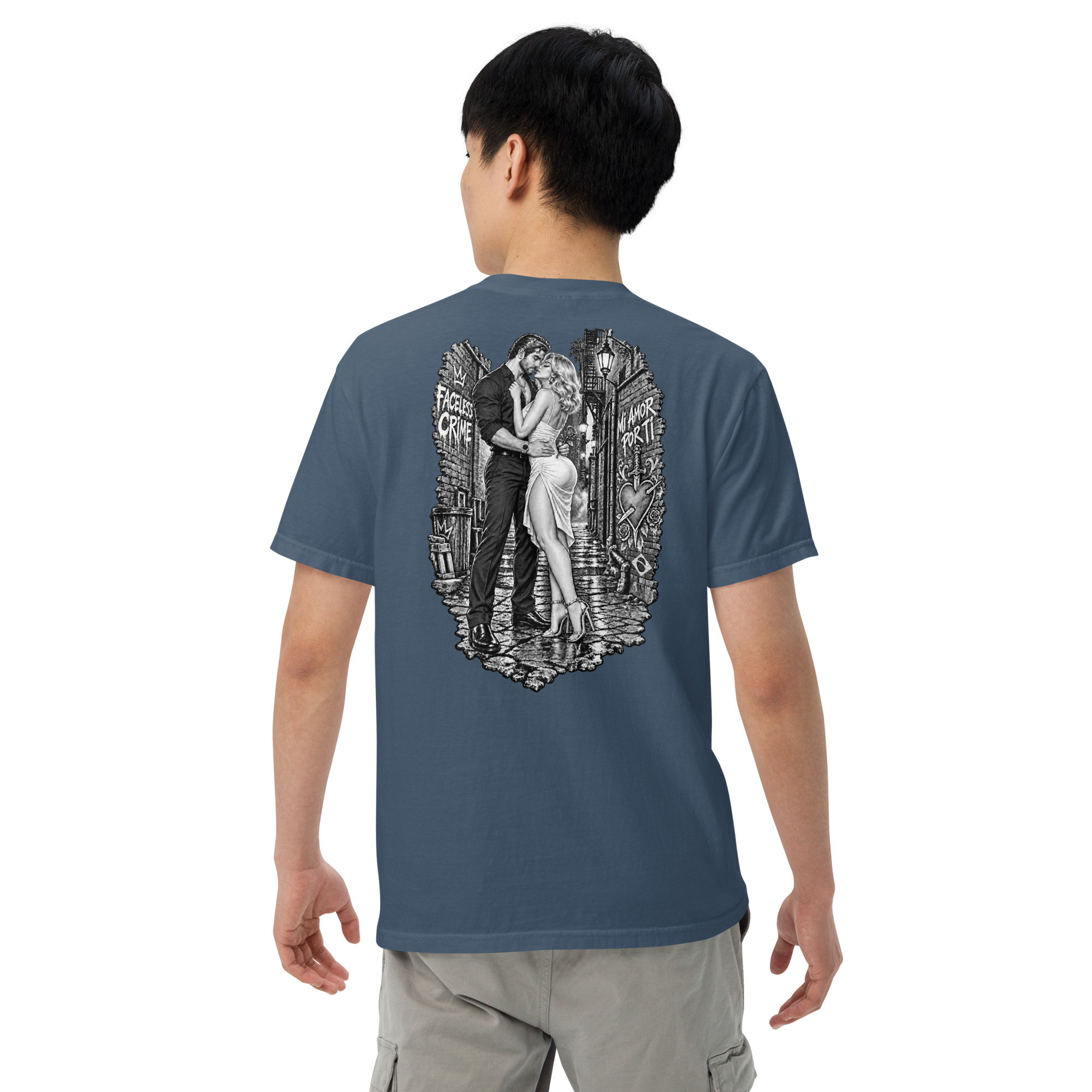 "MI AMOR POR TI BLK AND WHT" Unisex garment-dyed heavyweight t-shirt - Image 16