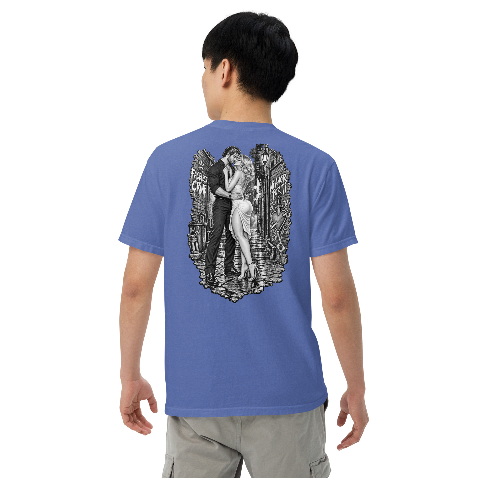 "MI AMOR POR TI BLK AND WHT" Unisex garment-dyed heavyweight t-shirt - Image 23