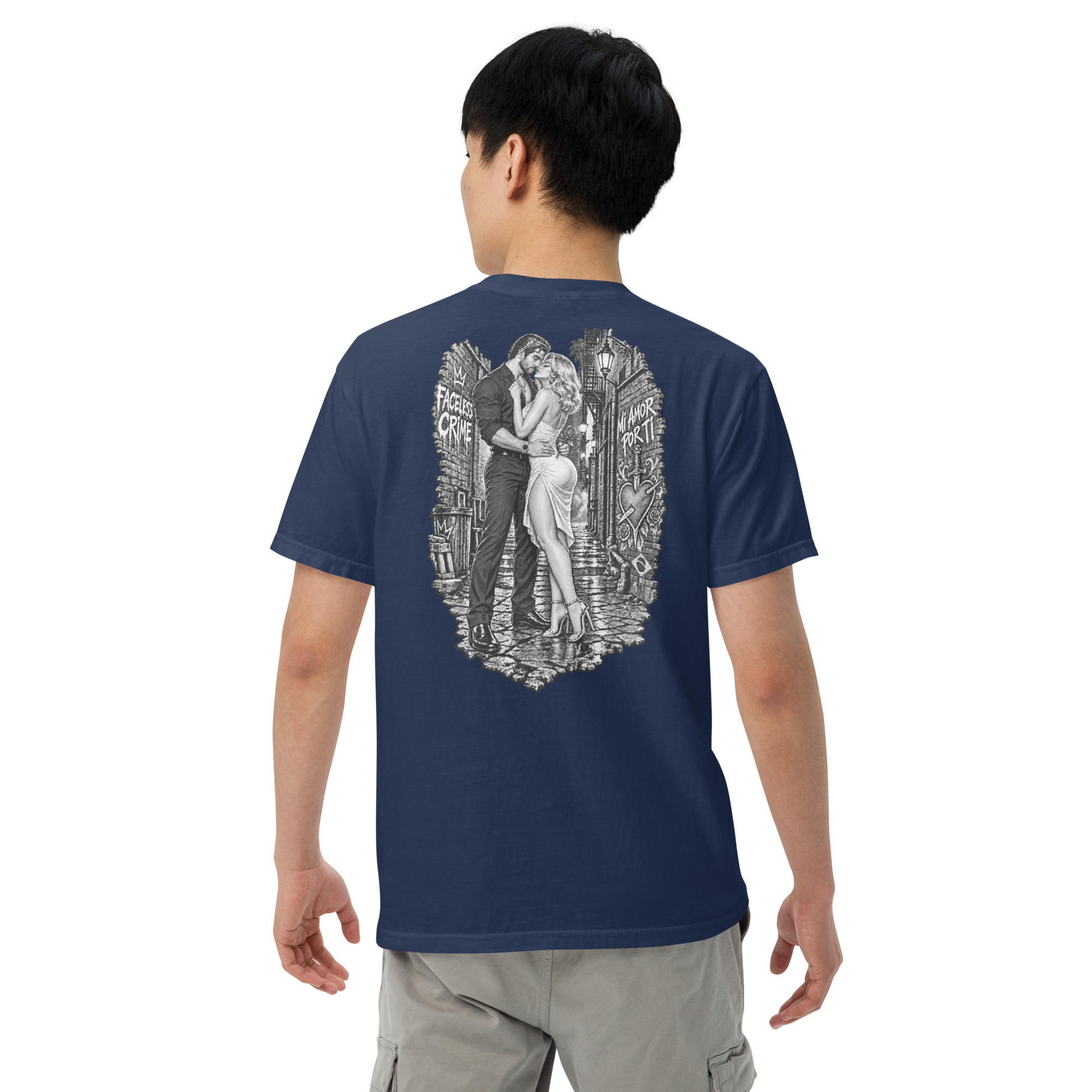 "MI AMOR POR TI BLK AND WHT" Unisex garment-dyed heavyweight t-shirt - Image 8