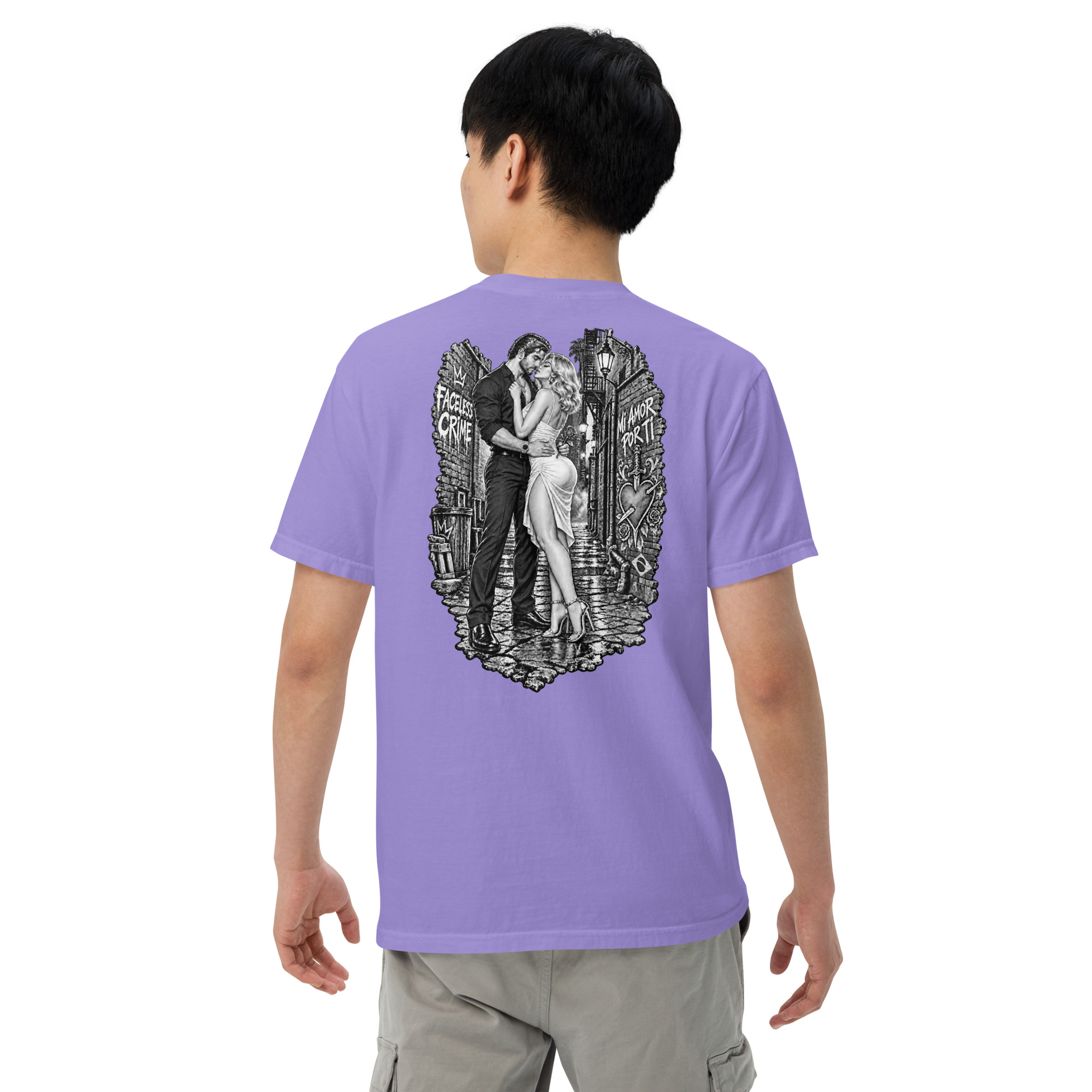 "MI AMOR POR TI BLK AND WHT" Unisex garment-dyed heavyweight t-shirt - Image 57