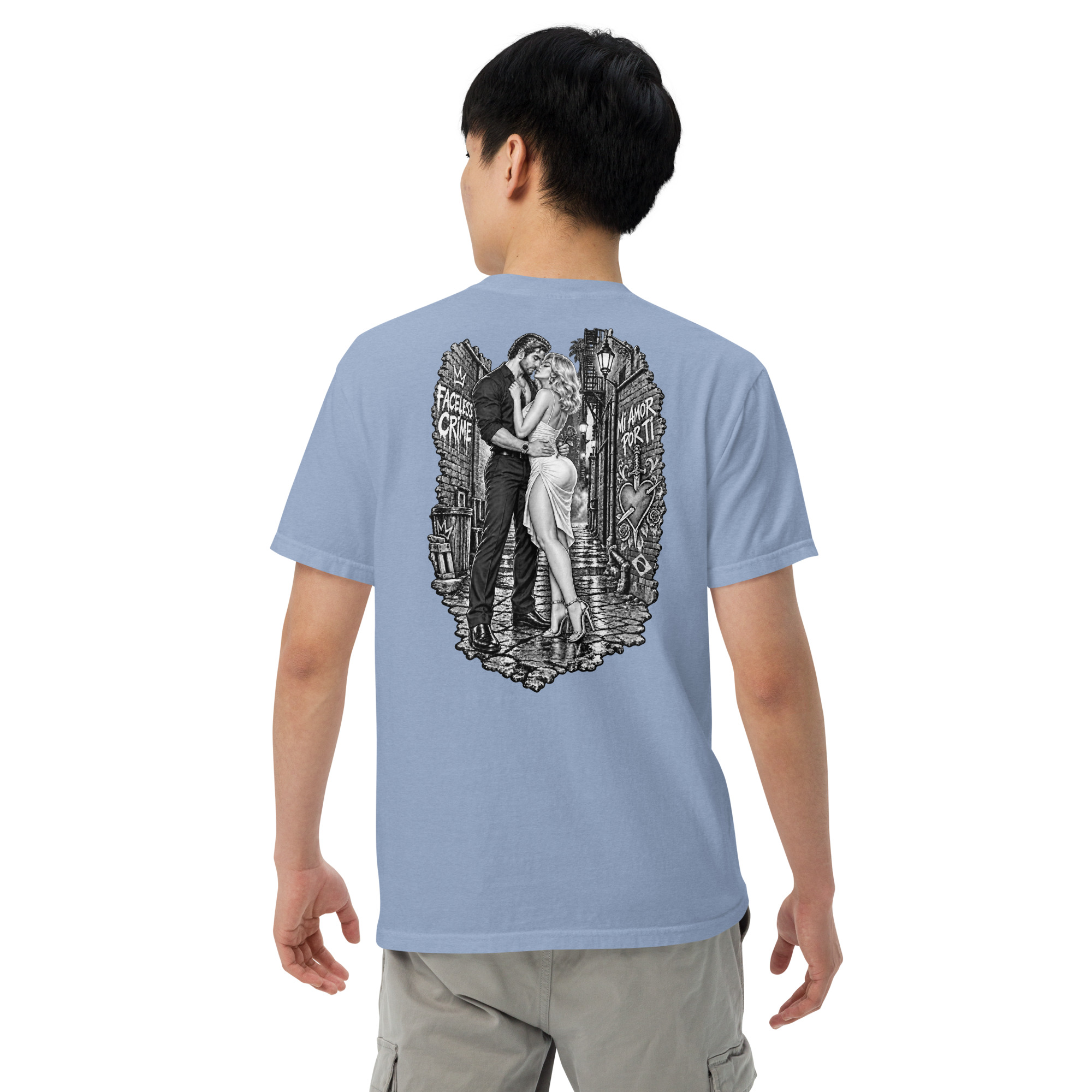 "MI AMOR POR TI BLK AND WHT" Unisex garment-dyed heavyweight t-shirt - Image 65