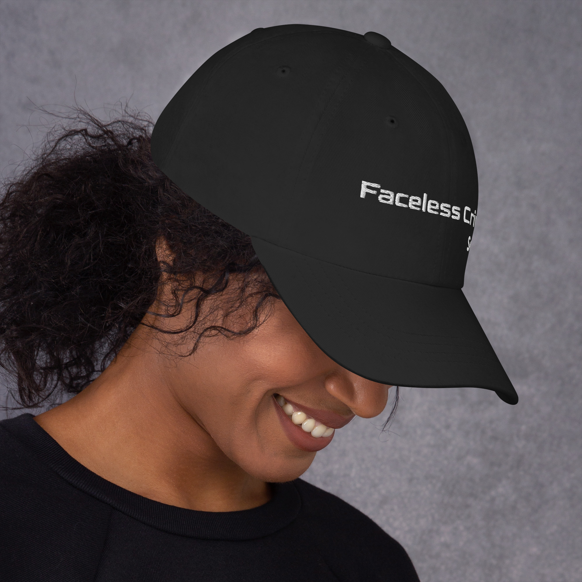 "FACELESS CRIME" Embroidered Dad Hat - Image 3