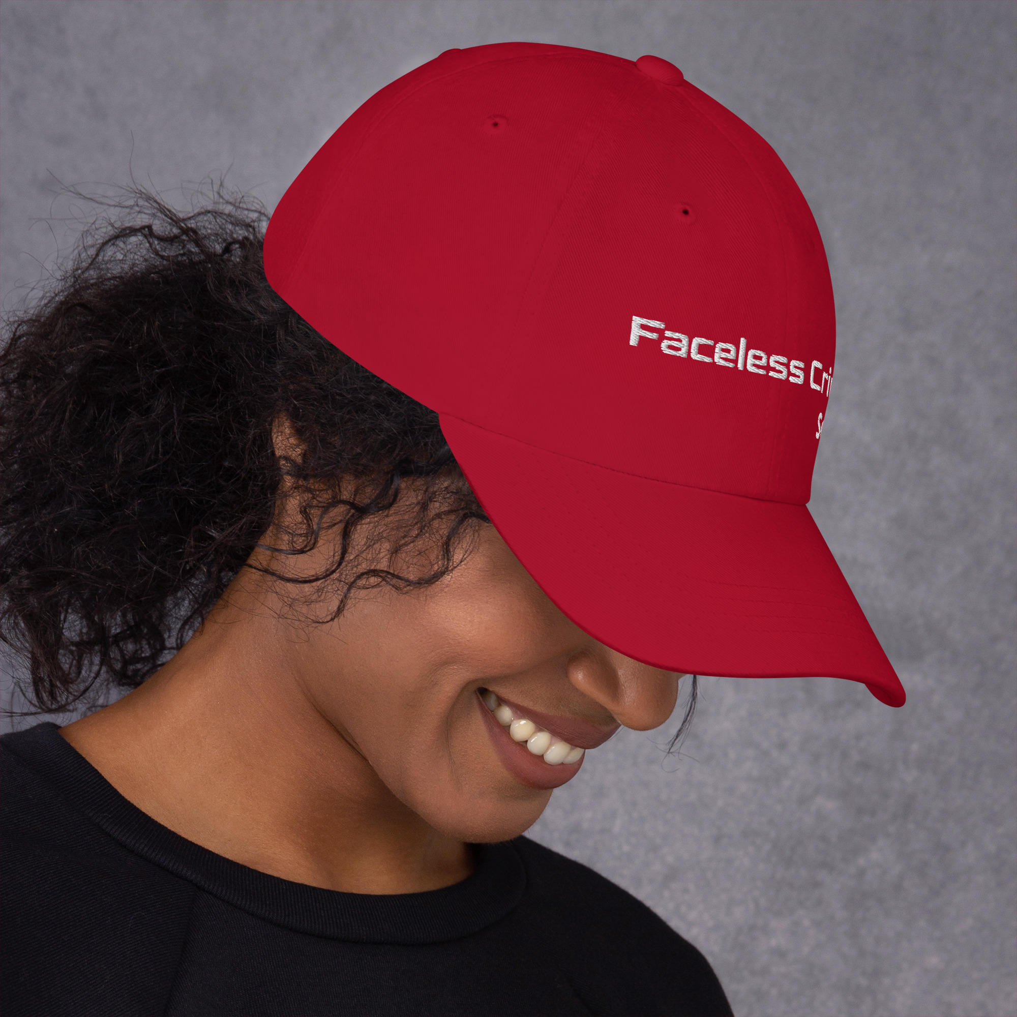 "FACELESS CRIME" Embroidered Dad Hat - Image 9