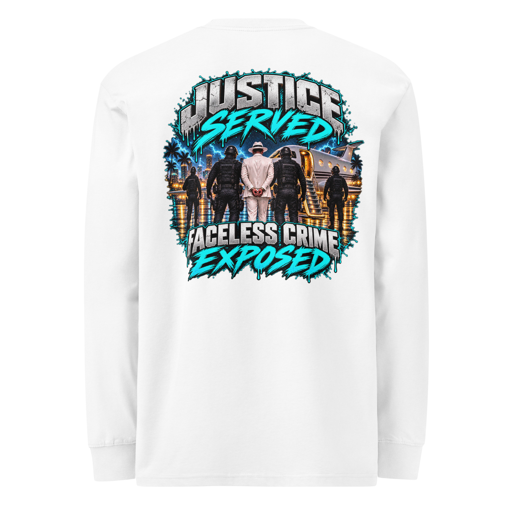 "JUSTICE SERVED" Men's heavyweight long sleeve t-shirt - Image 2