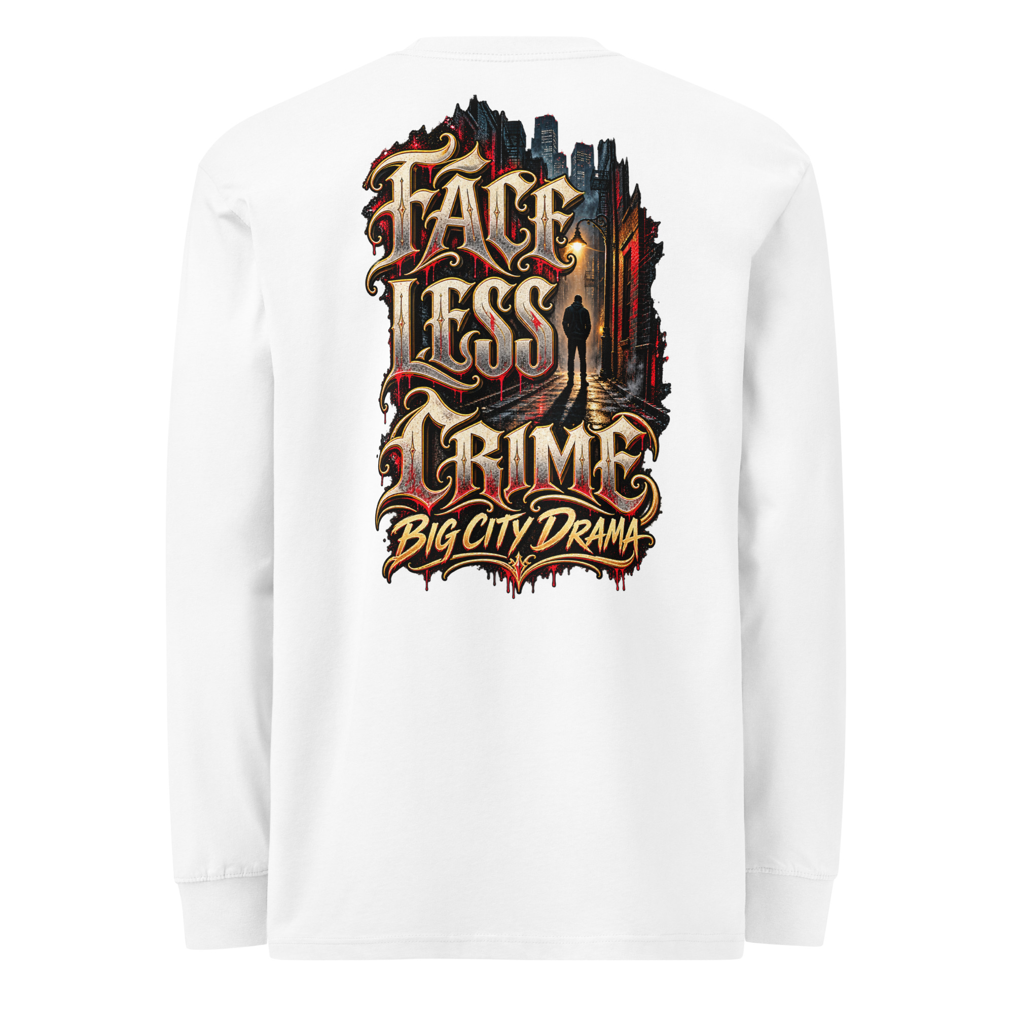 "BIG CITY DRAMA" Men's heavyweight long sleeve t-shirt - Image 2