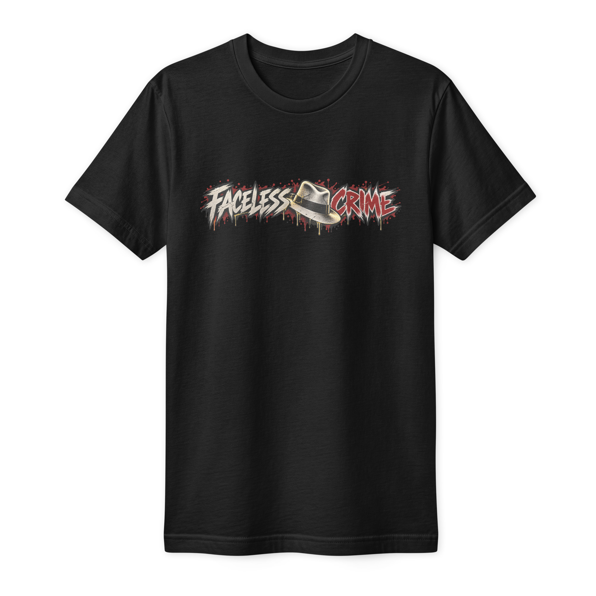 "FACELESS CRIME (MAROON+GREY)" Fine Jersey T-Shirt