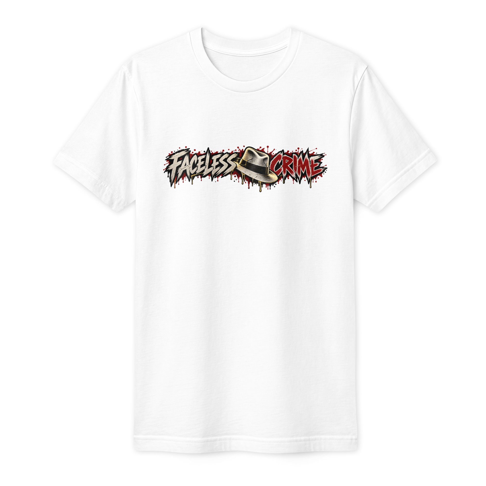 "FACELESS CRIME (MAROON+GREY)" Fine Jersey T-Shirt - Image 4