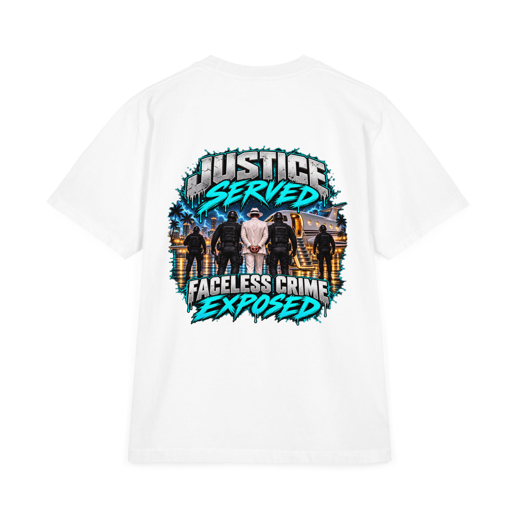 "JUSTICE SERVED COLOR" Unisex garment-dyed drop-shoulder t-shirt - Image 4