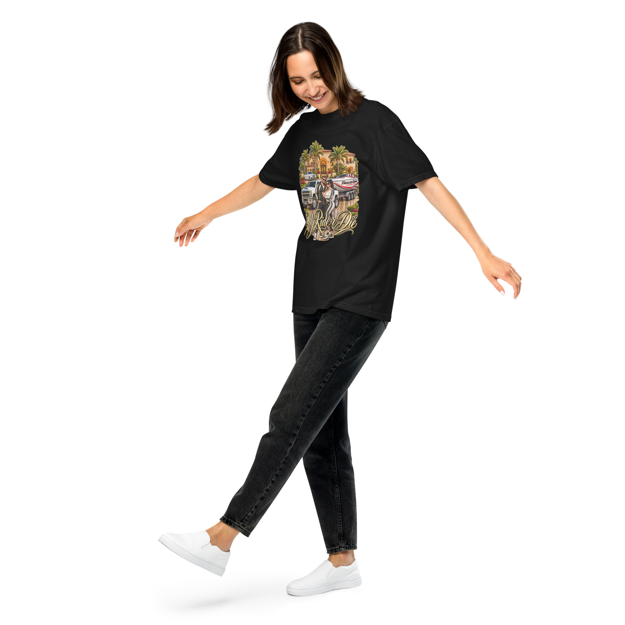 "RIDE OR DIE GOLD" Unisex garment-dyed heavyweight t-shirt