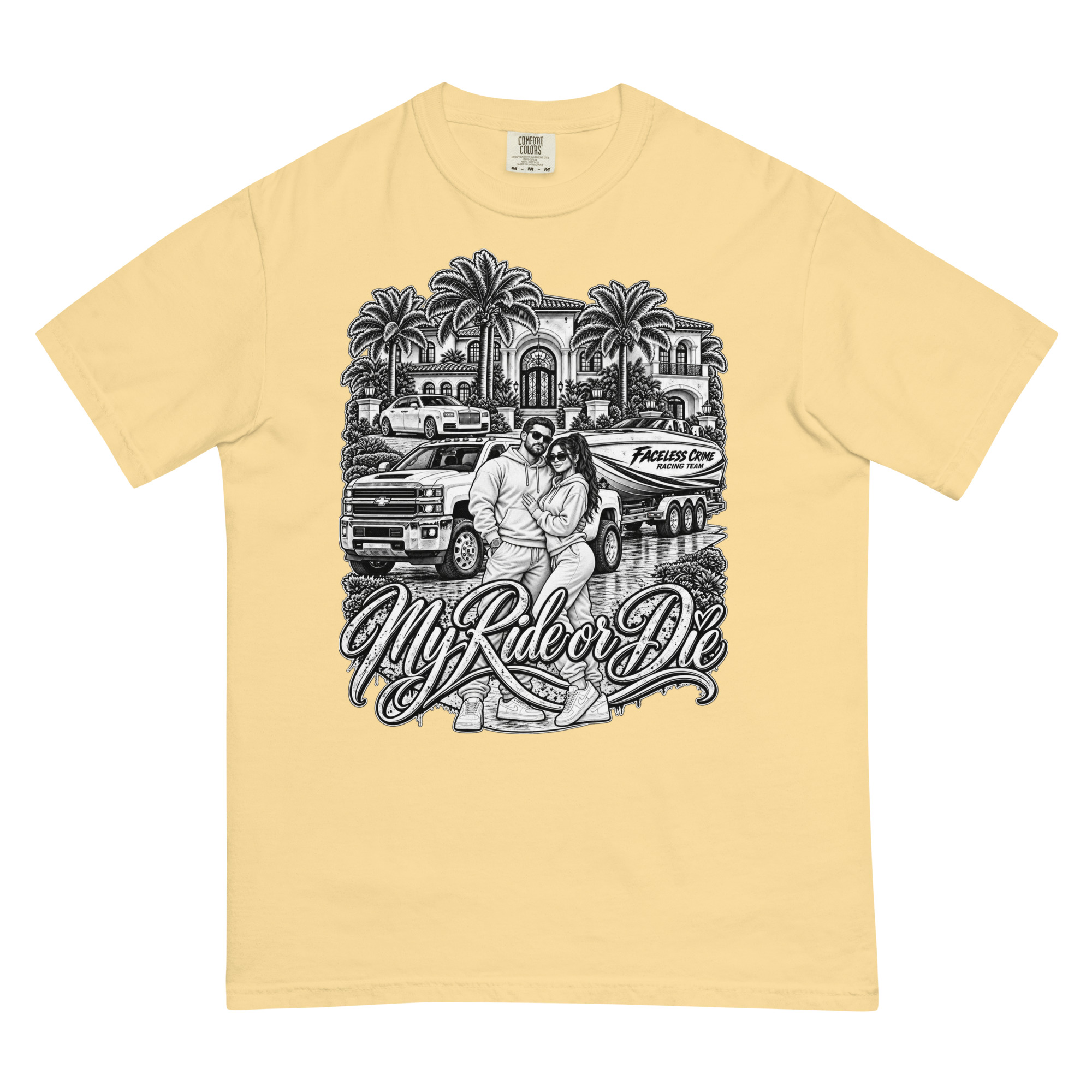 "RIDE OR DIE BLK + WHT" Unisex garment-dyed heavyweight t-shirt - Image 77