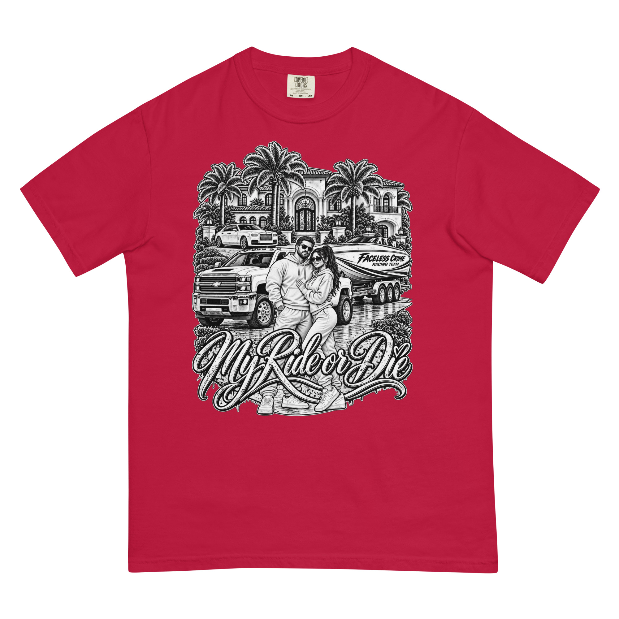 "RIDE OR DIE BLK + WHT" Unisex garment-dyed heavyweight t-shirt - Image 62