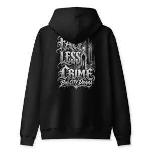 "BIG CITY DRAMA BLK+WHT)" Unisex Full Zip Hoodie