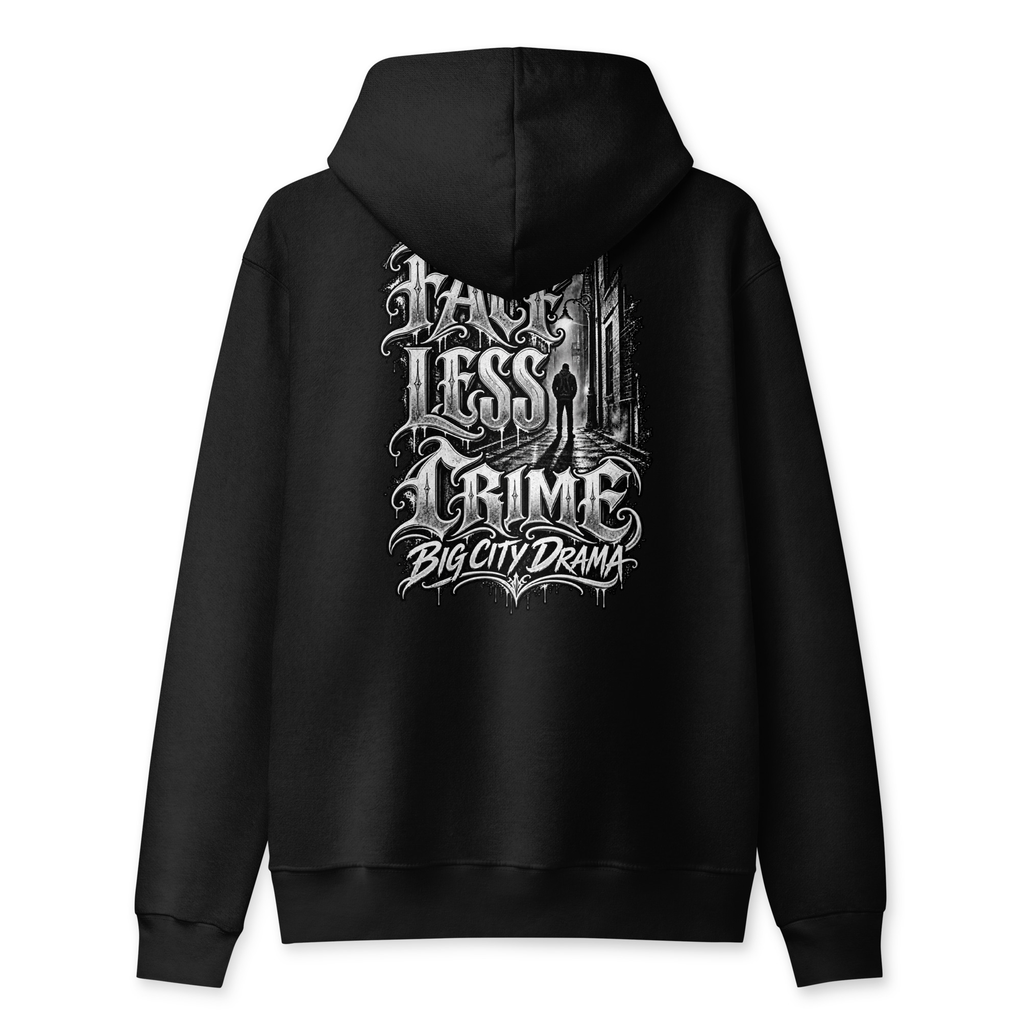 "BIG CITY DRAMA BLK+WHT)" Unisex Full Zip Hoodie