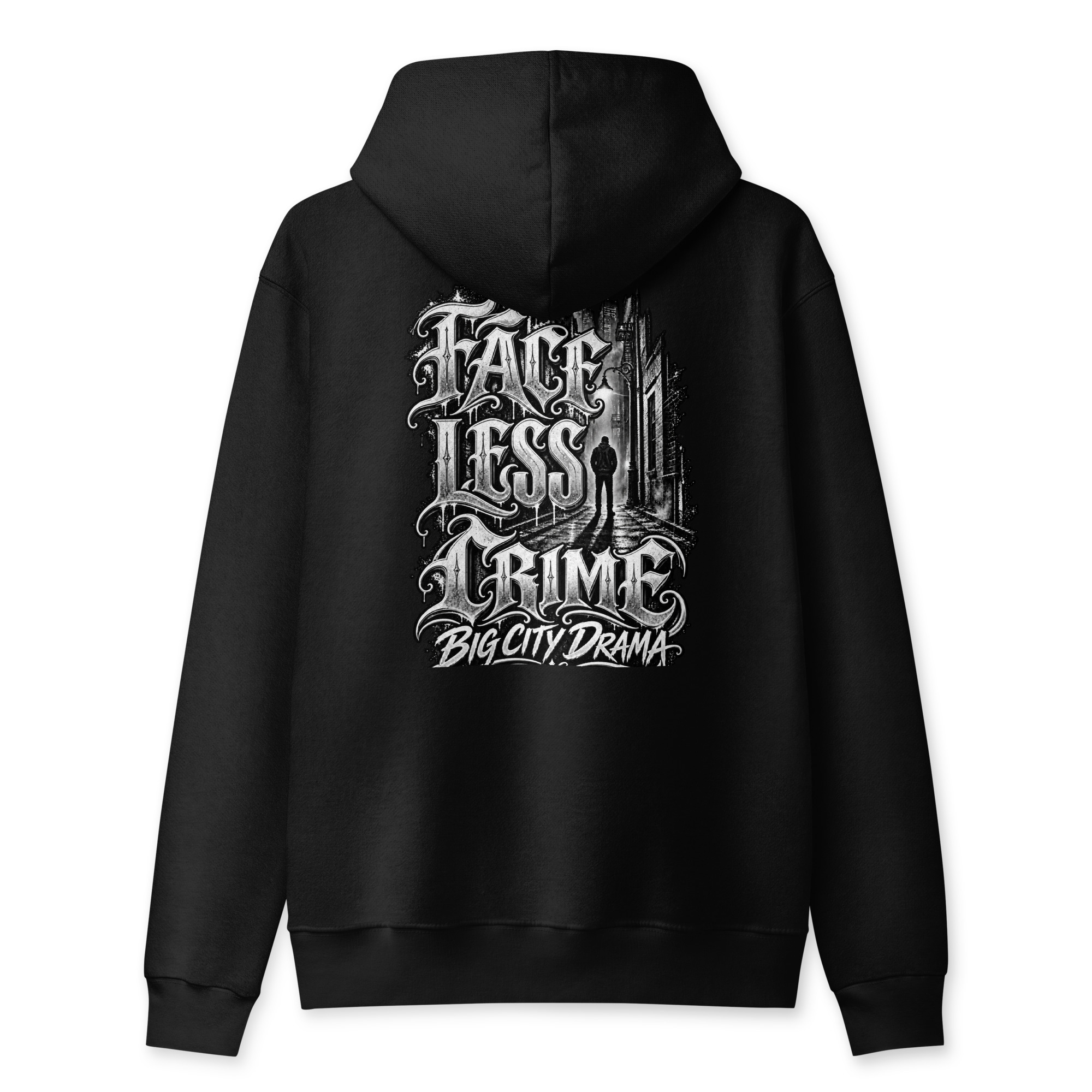 "BIG CITY DRAMA BLK+WHT)" Unisex Full Zip Hoodie - Image 3