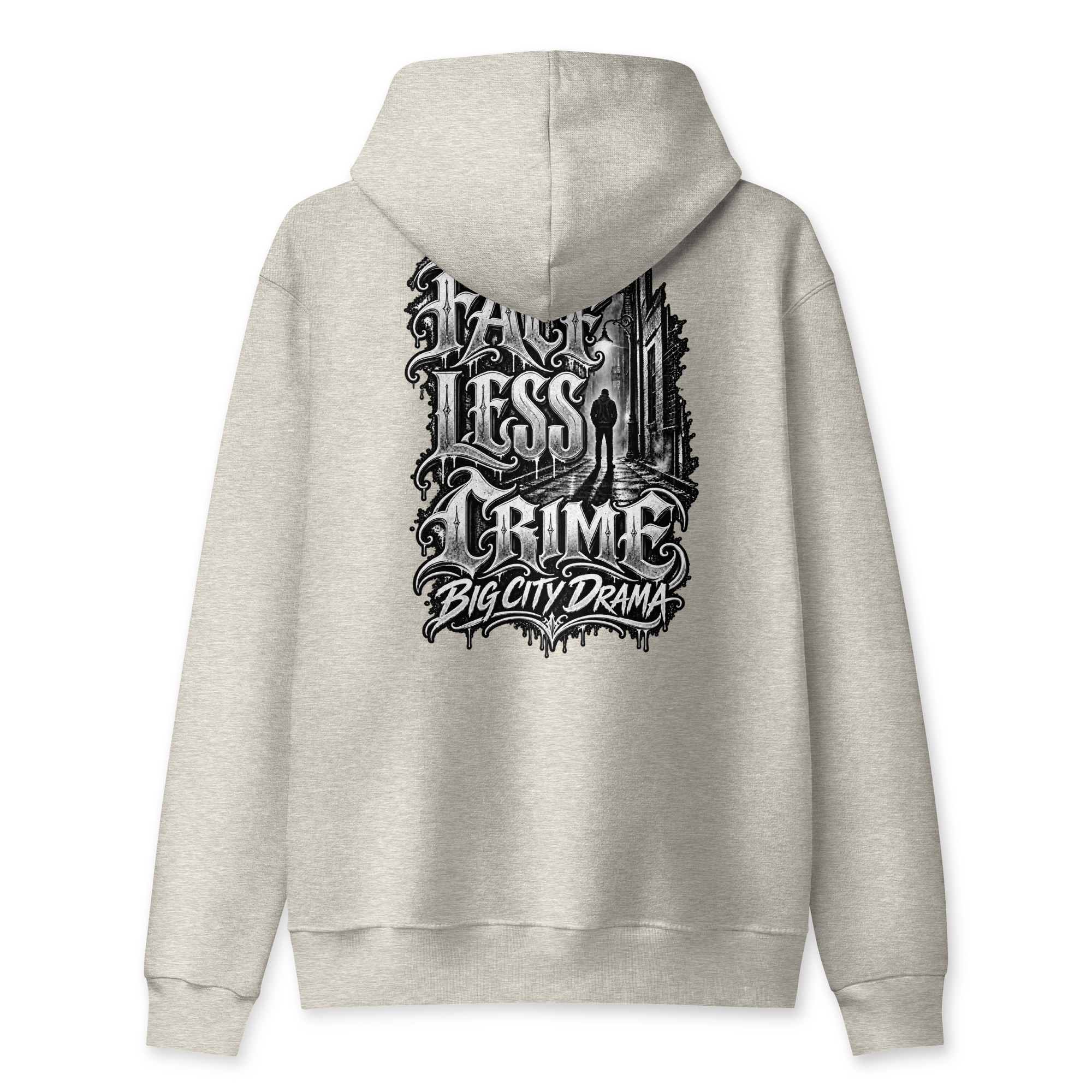 "BIG CITY DRAMA BLK+WHT)" Unisex Full Zip Hoodie - Image 2