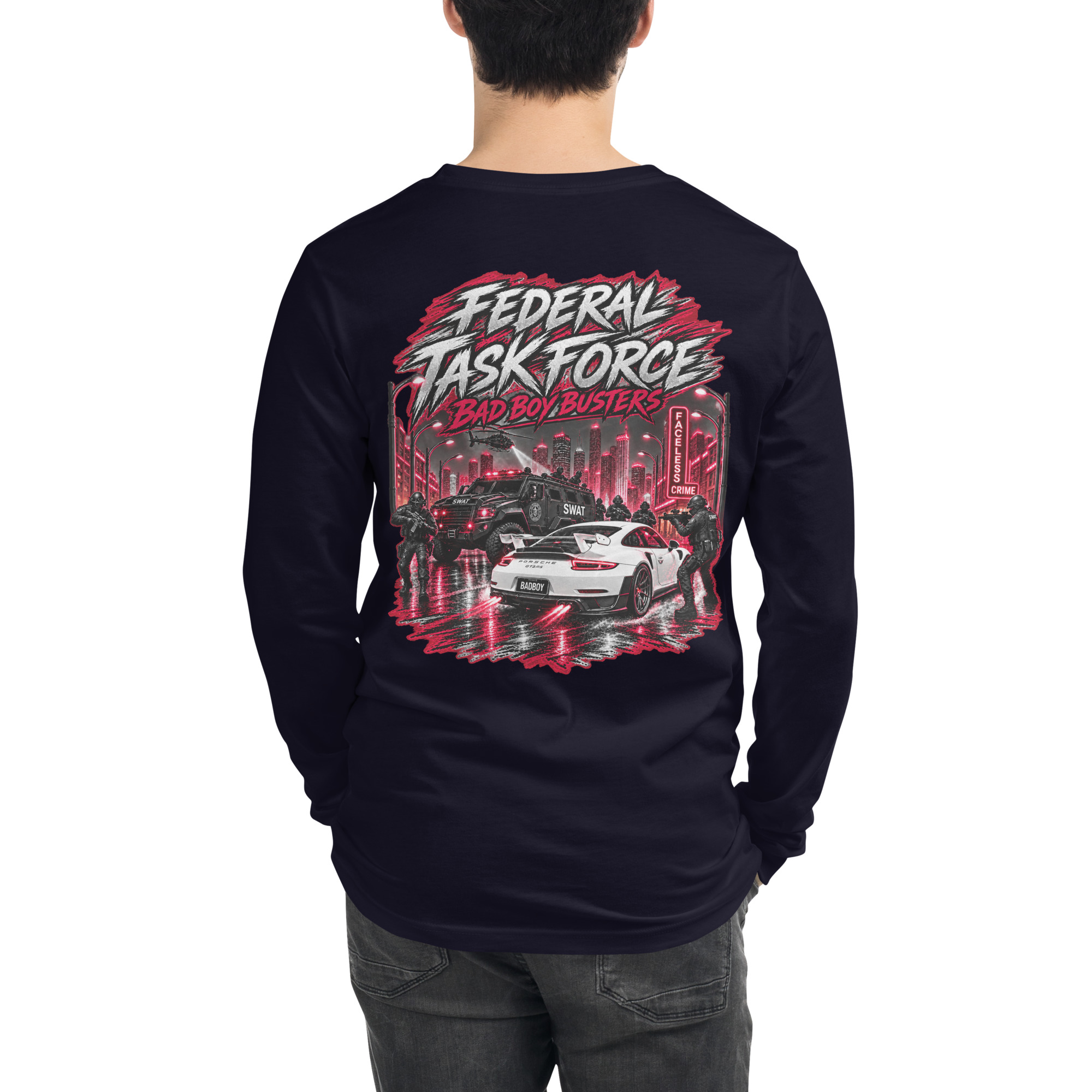"BAD BOY BUSTER (COLOR)" Unisex Long Sleeve Tee - Image 2