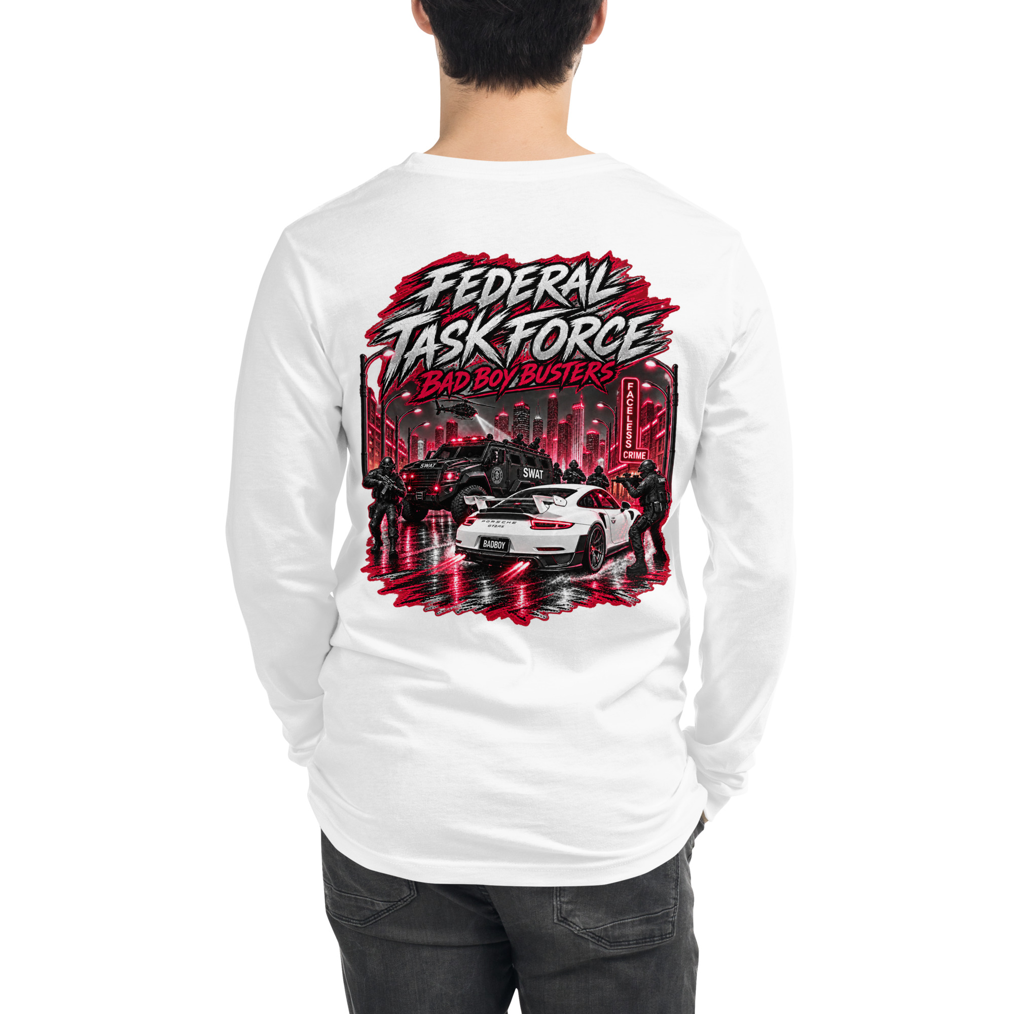 "BAD BOY BUSTER (COLOR)" Unisex Long Sleeve Tee - Image 4