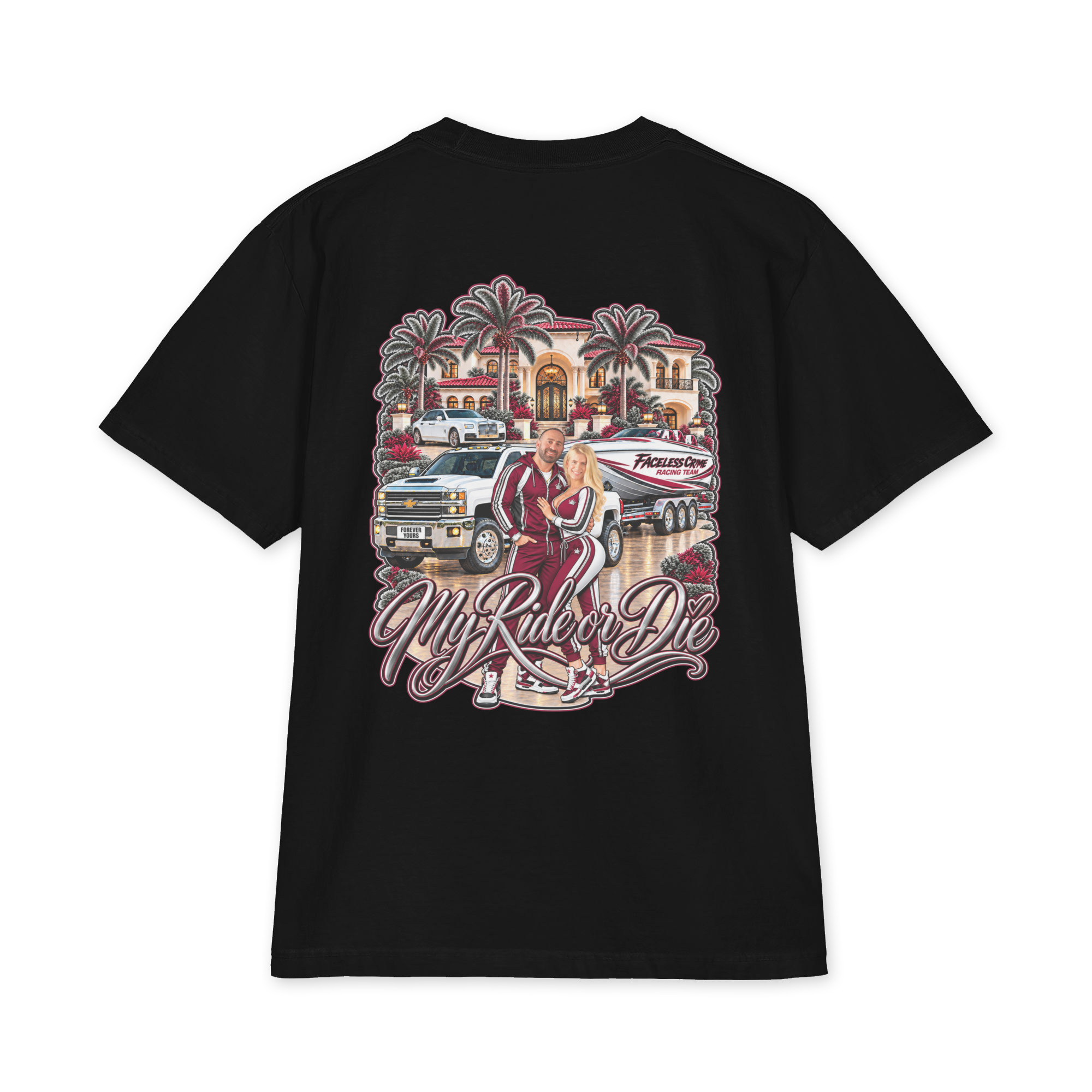 " RIDE OR DIE MAROON + GREY" Unisex max heavyweight short sleeve - Image 23