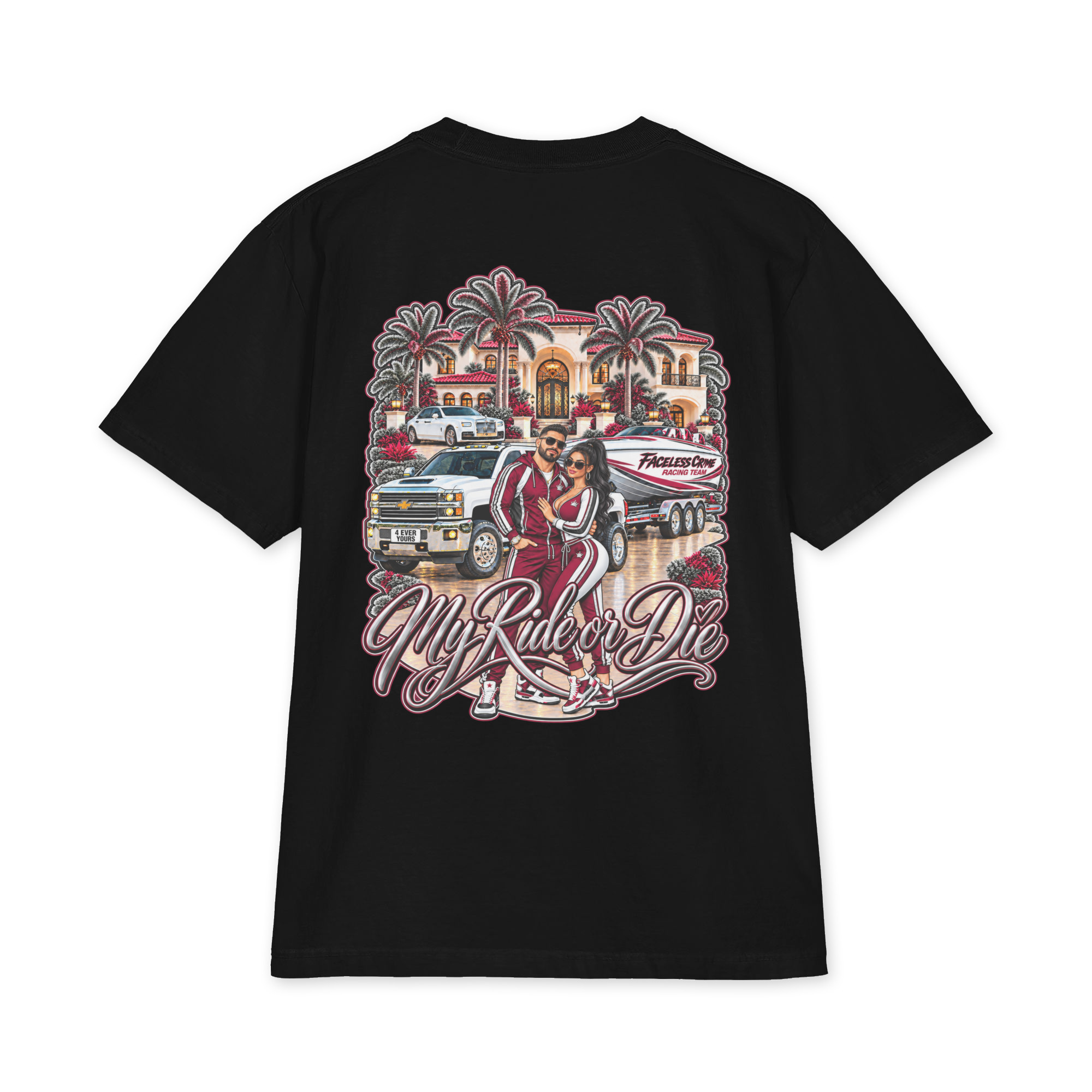 " RIDE OR DIE MAROON + GREY" Unisex max heavyweight short sleeve - Image 47
