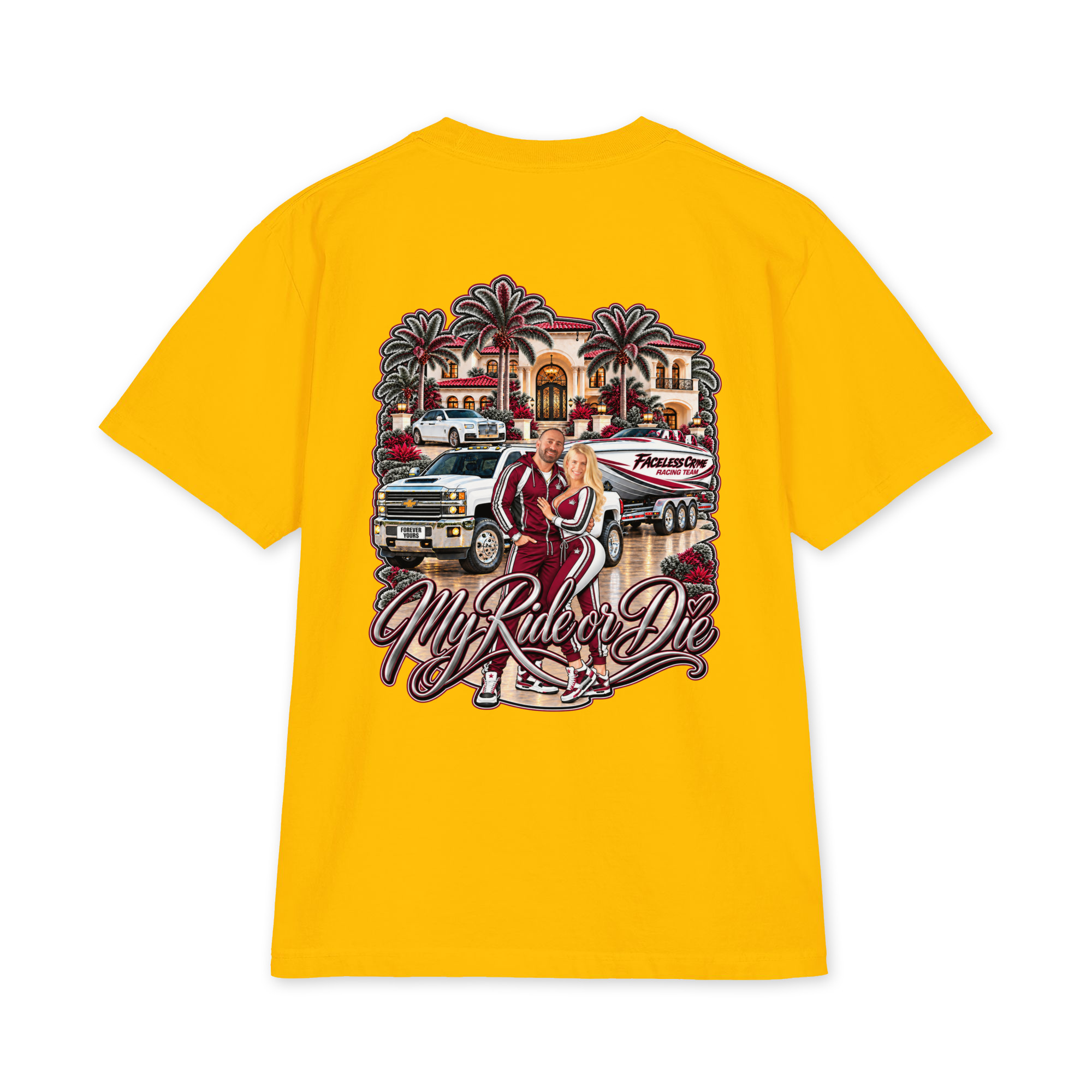 " RIDE OR DIE MAROON + GREY" Unisex max heavyweight short sleeve - Image 20
