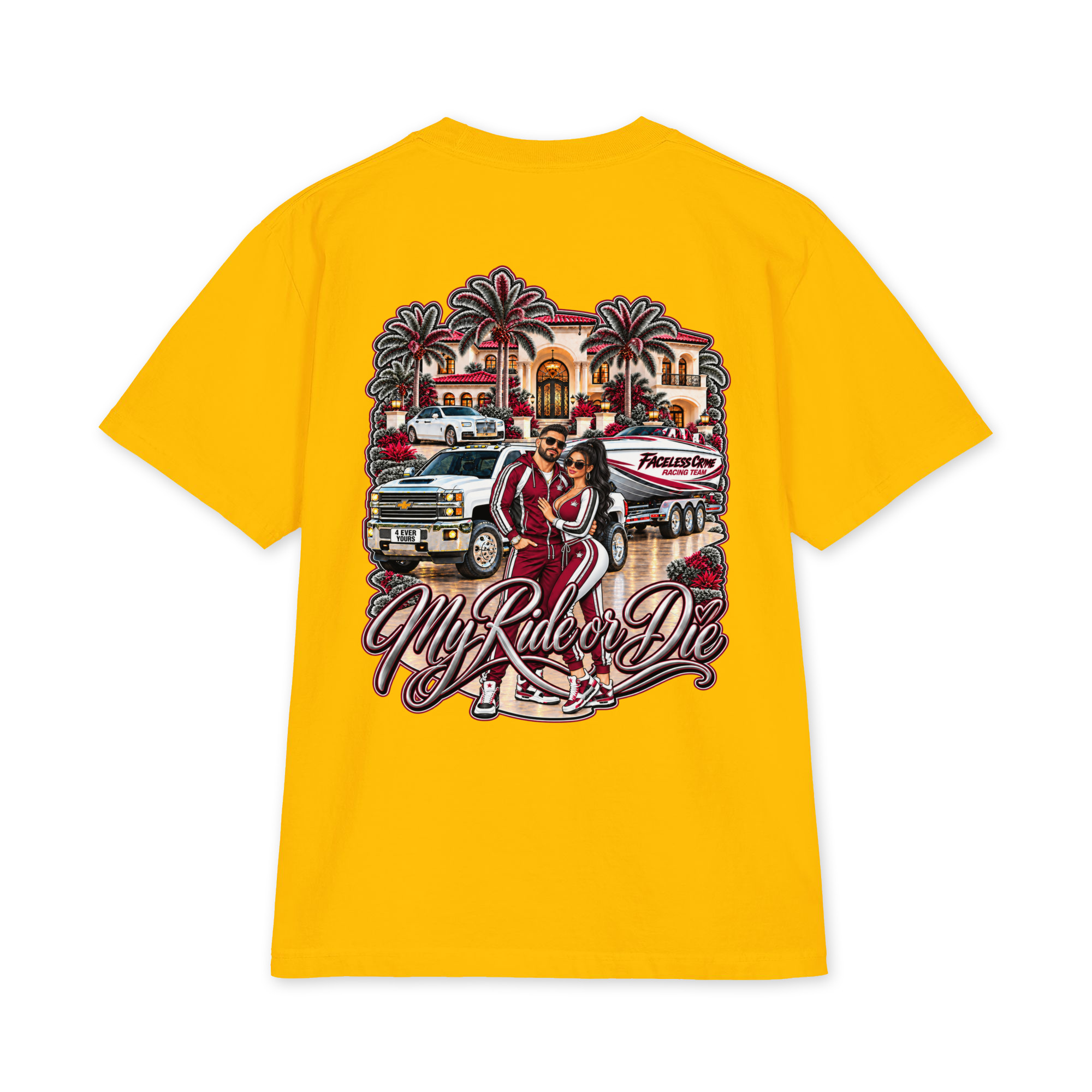 " RIDE OR DIE MAROON + GREY" Unisex max heavyweight short sleeve - Image 63
