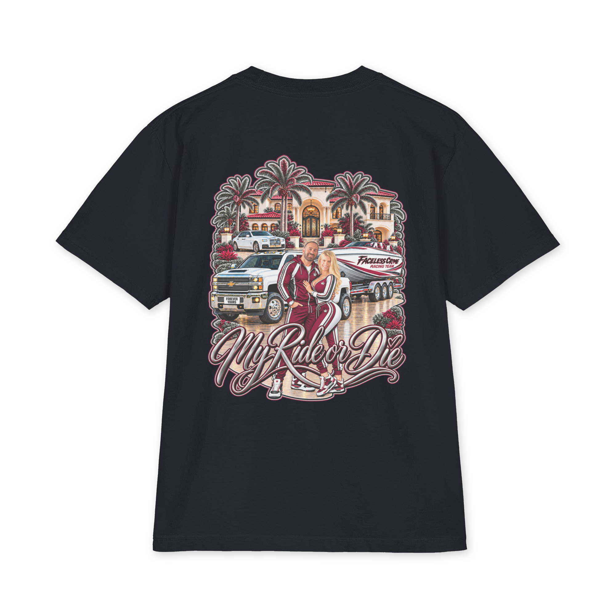 " RIDE OR DIE MAROON + GREY" Unisex max heavyweight short sleeve - Image 24