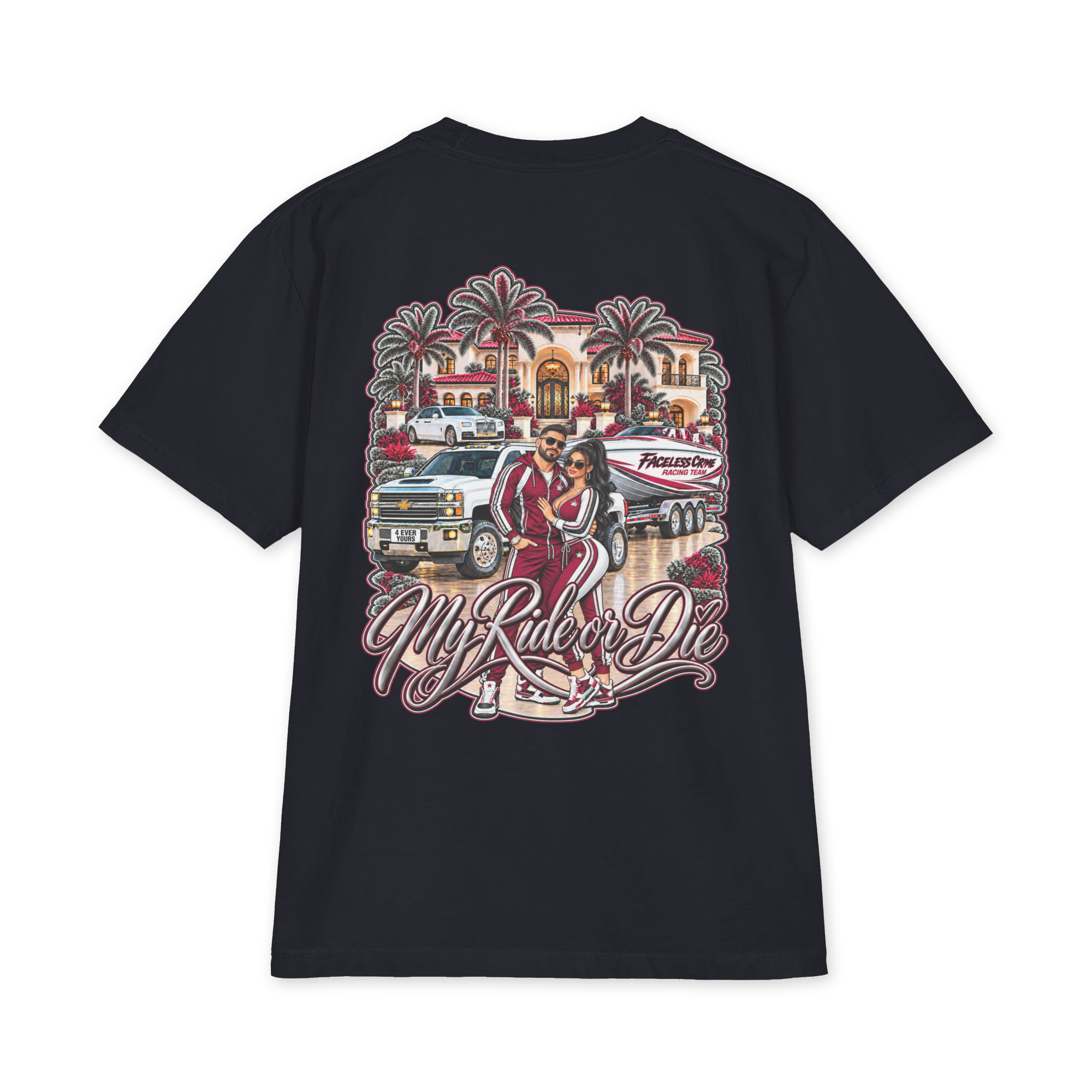" RIDE OR DIE MAROON + GREY" Unisex max heavyweight short sleeve - Image 49
