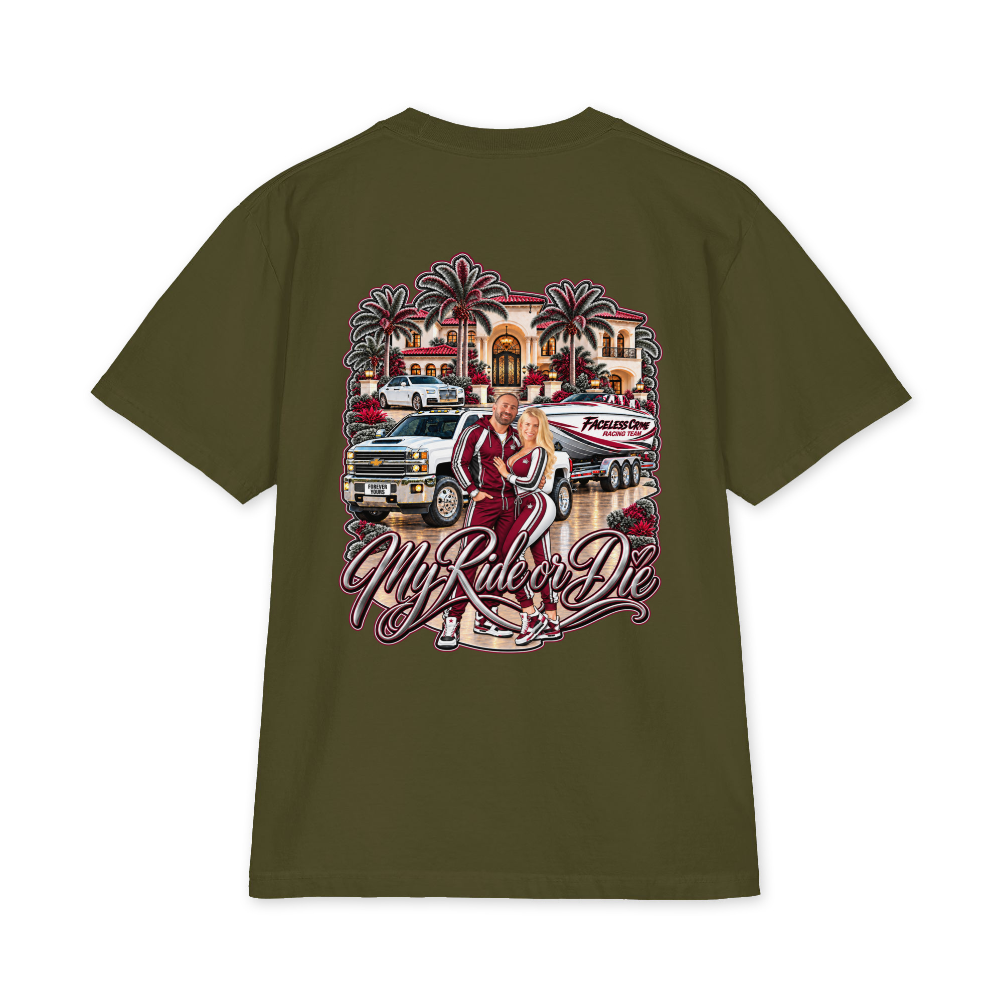 " RIDE OR DIE MAROON + GREY" Unisex max heavyweight short sleeve - Image 19