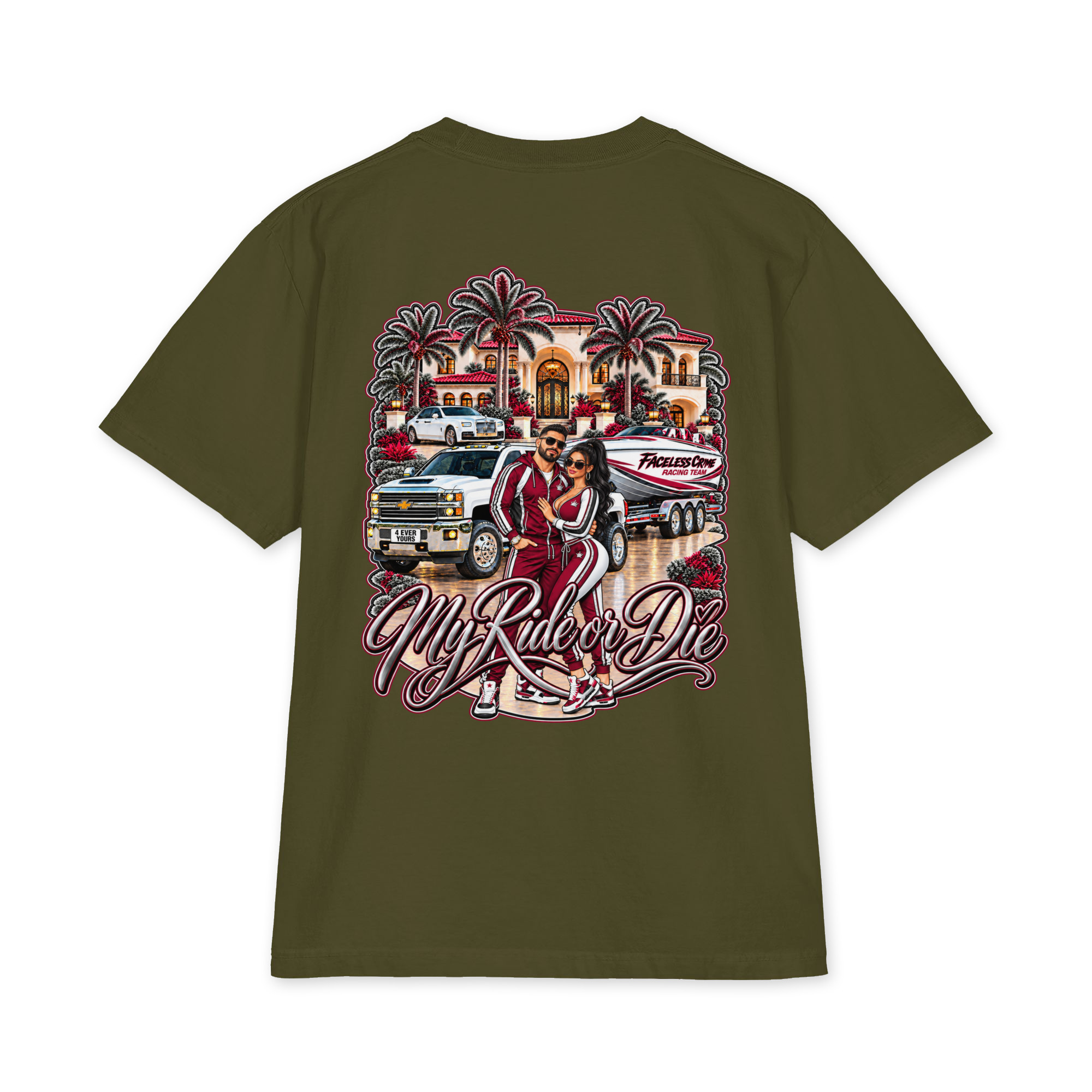 " RIDE OR DIE MAROON + GREY" Unisex max heavyweight short sleeve - Image 61
