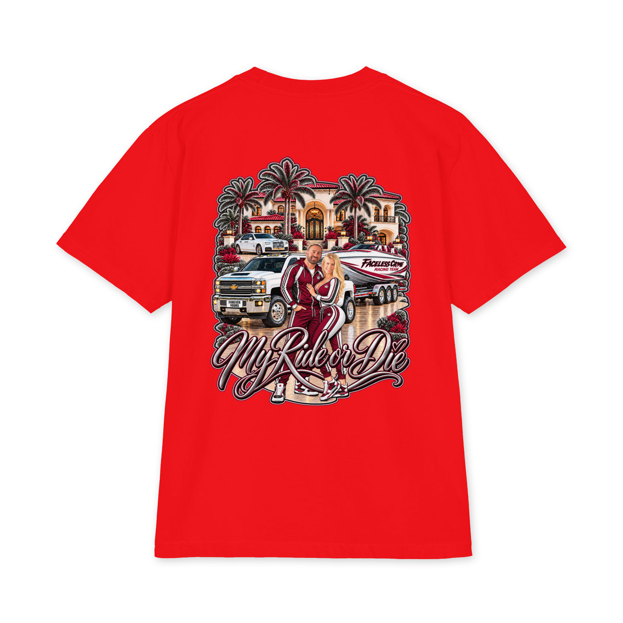 " RIDE OR DIE MAROON + GREY" Unisex max heavyweight short sleeve - Image 18