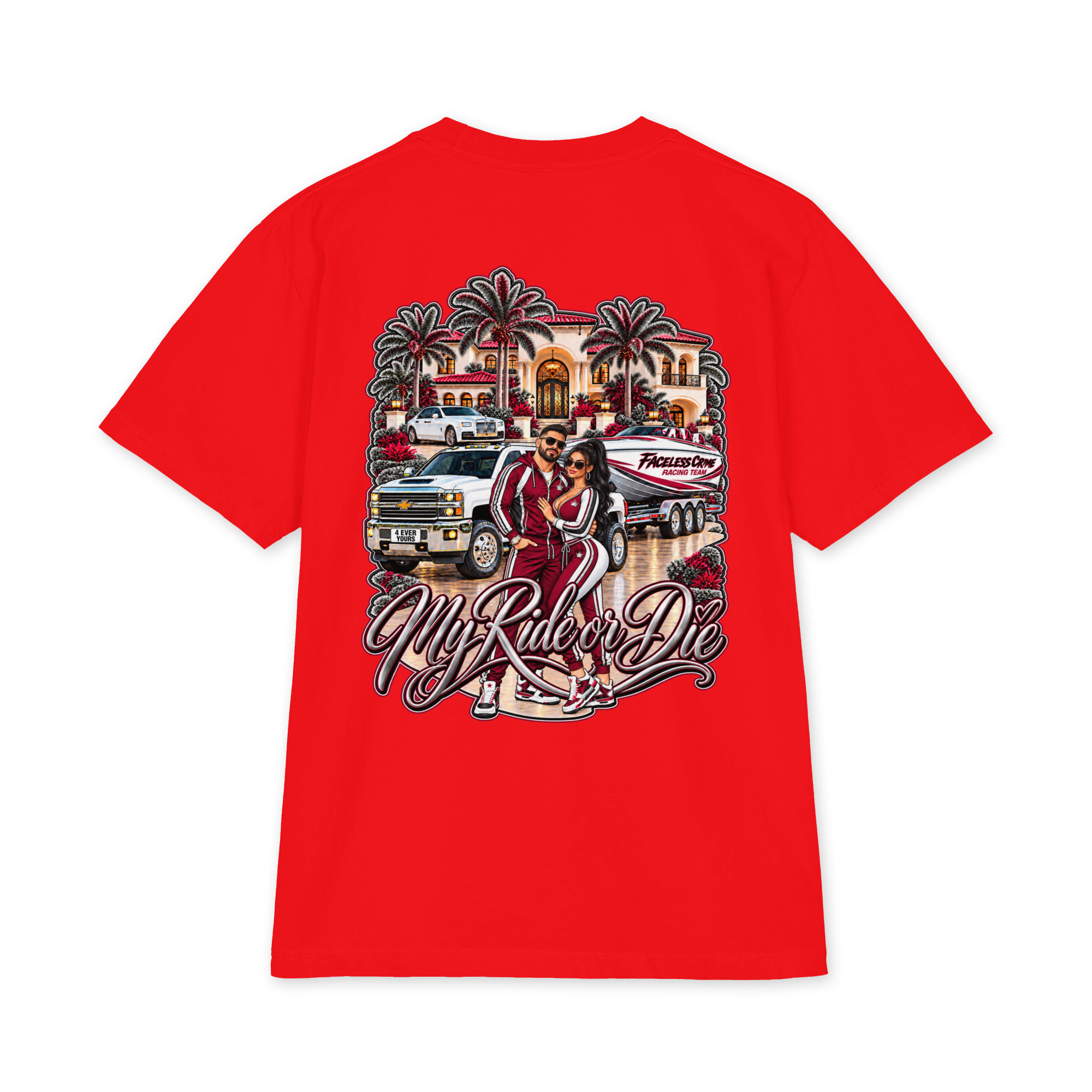 " RIDE OR DIE MAROON + GREY" Unisex max heavyweight short sleeve - Image 59