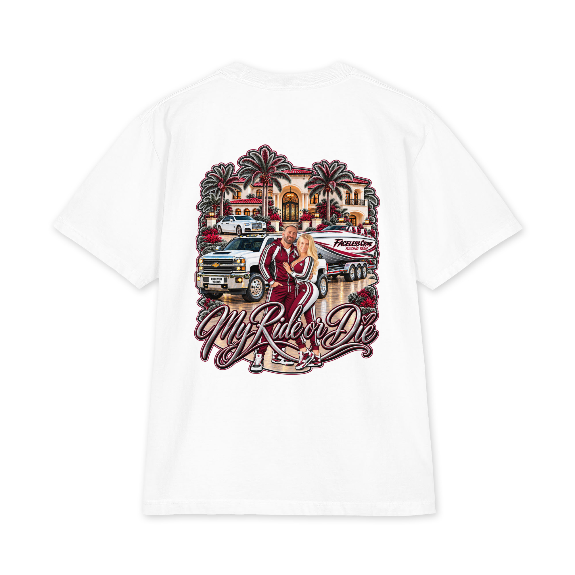 " RIDE OR DIE MAROON + GREY" Unisex max heavyweight short sleeve - Image 22