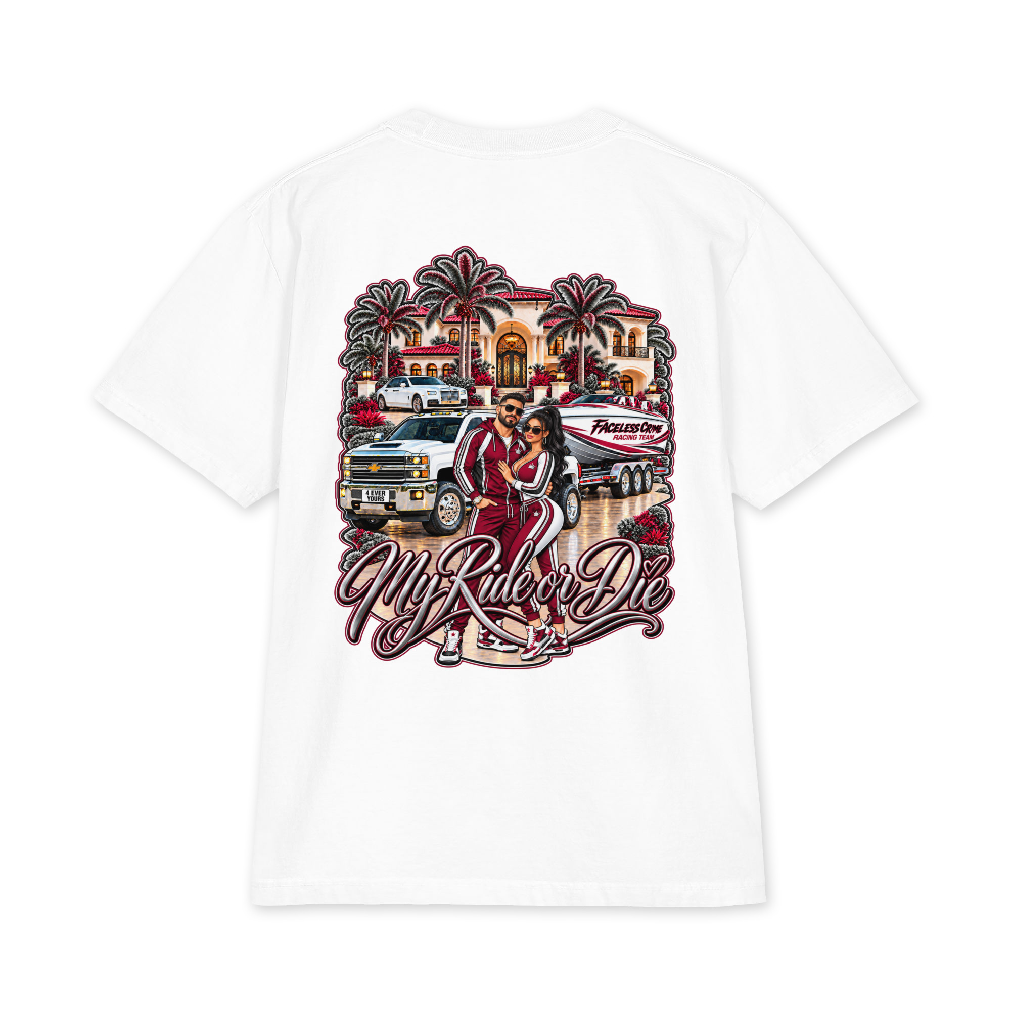 " RIDE OR DIE MAROON + GREY" Unisex max heavyweight short sleeve - Image 66