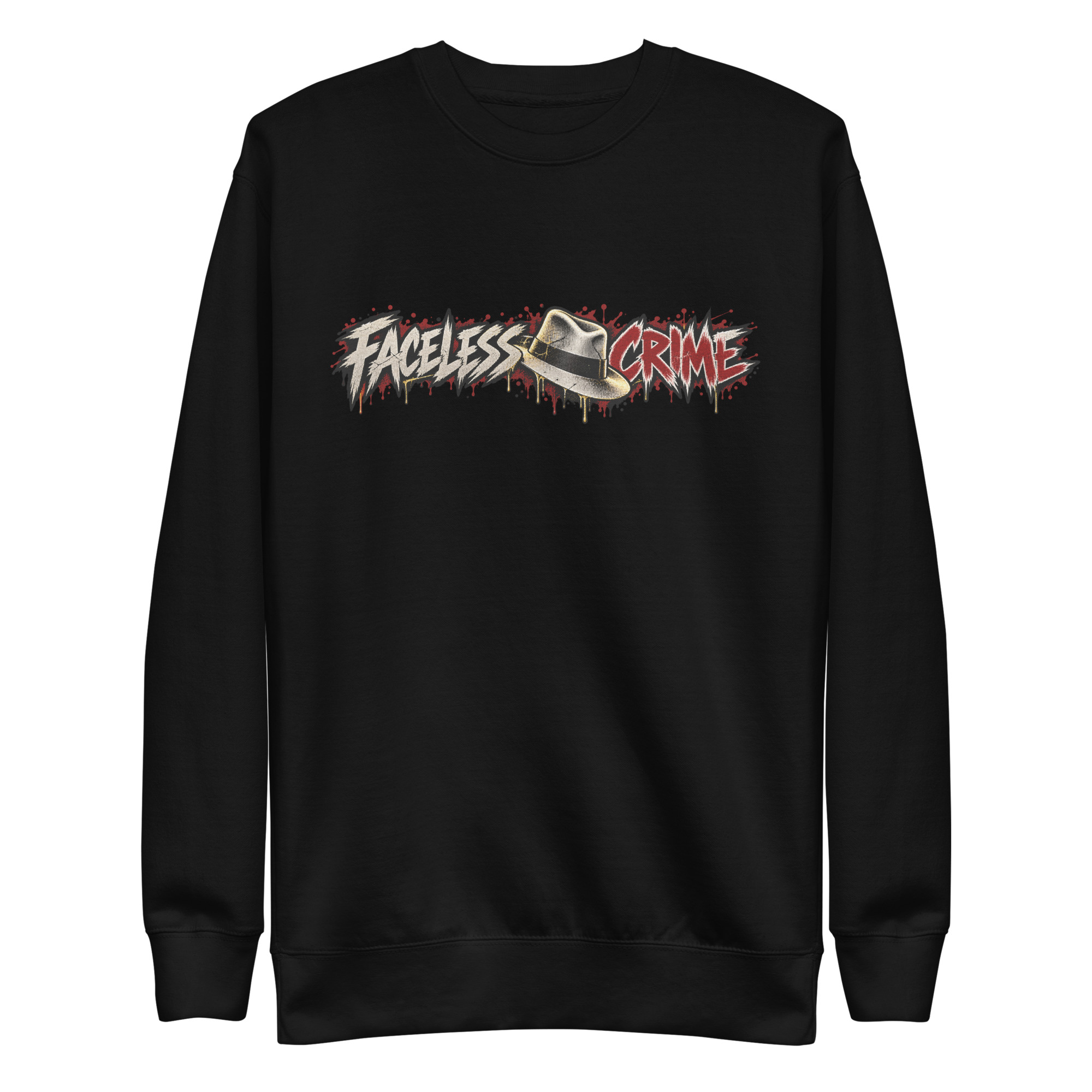 "FACELESS CRIME (MAROON+GREY)" Unisex Premium Sweatshirt - Image 2