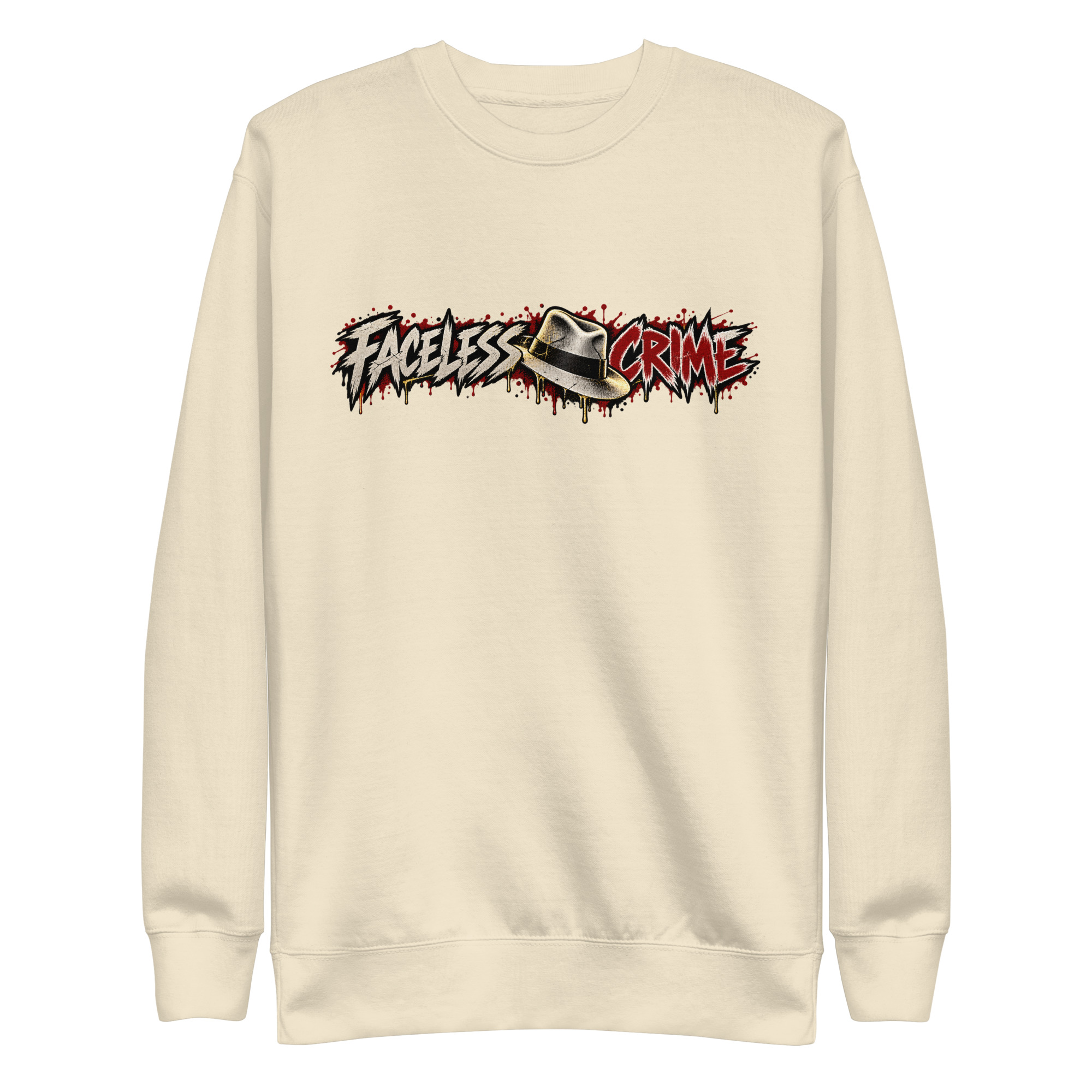 "FACELESS CRIME (MAROON+GREY)" Unisex Premium Sweatshirt - Image 9