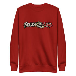 "FACELESS CRIME (MAROON+GREY)" Unisex Premium Sweatshirt