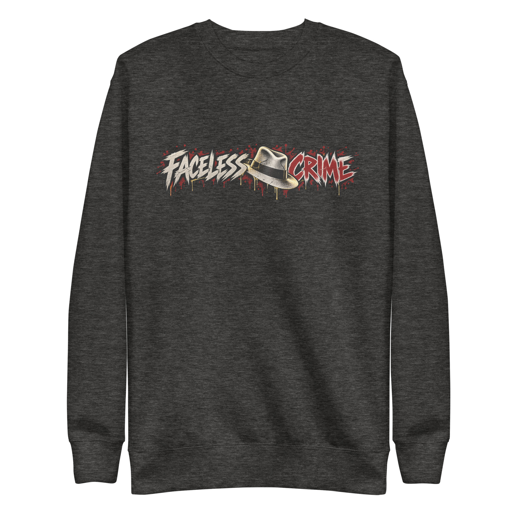 "FACELESS CRIME (MAROON+GREY)" Unisex Premium Sweatshirt - Image 5