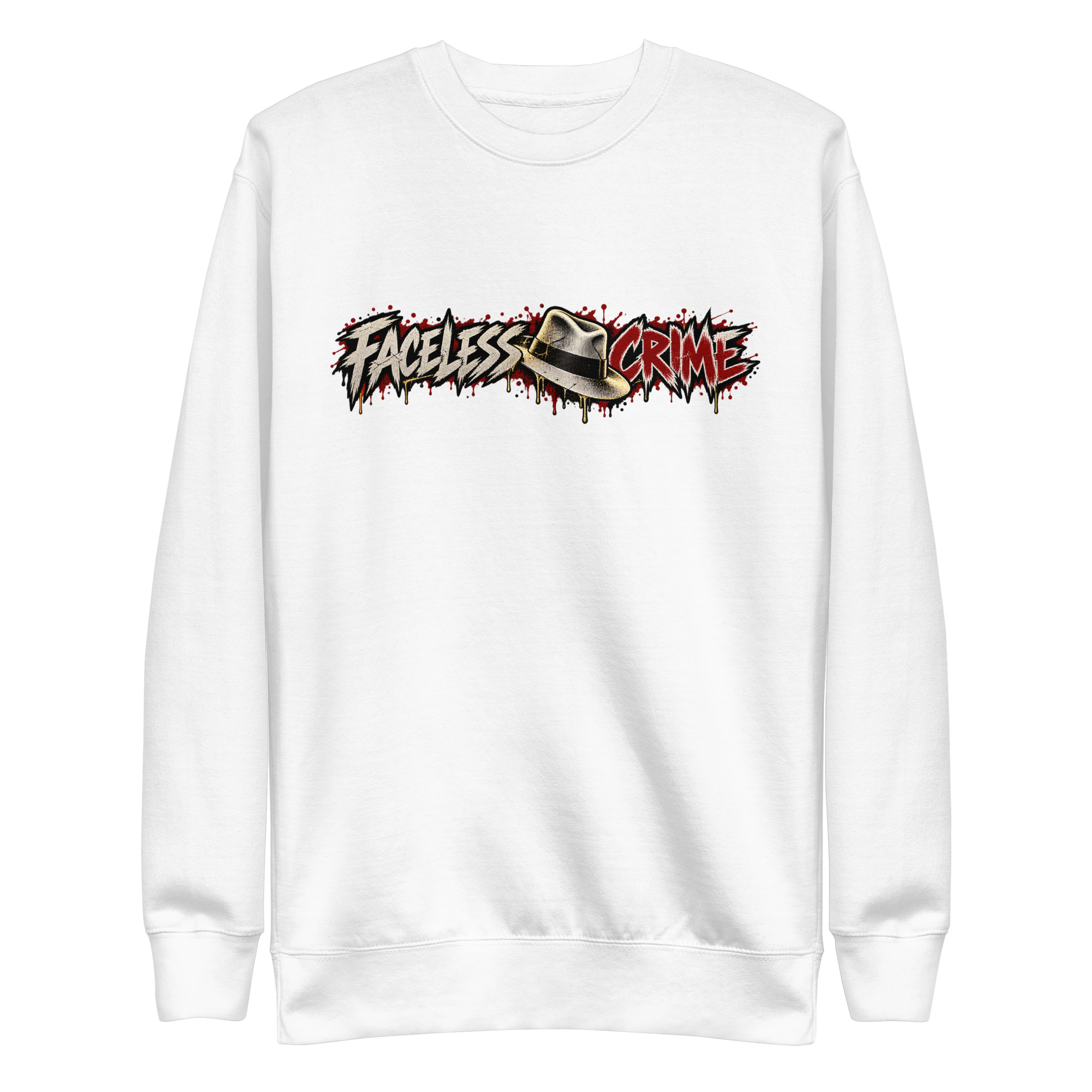 "FACELESS CRIME (MAROON+GREY)" Unisex Premium Sweatshirt - Image 11