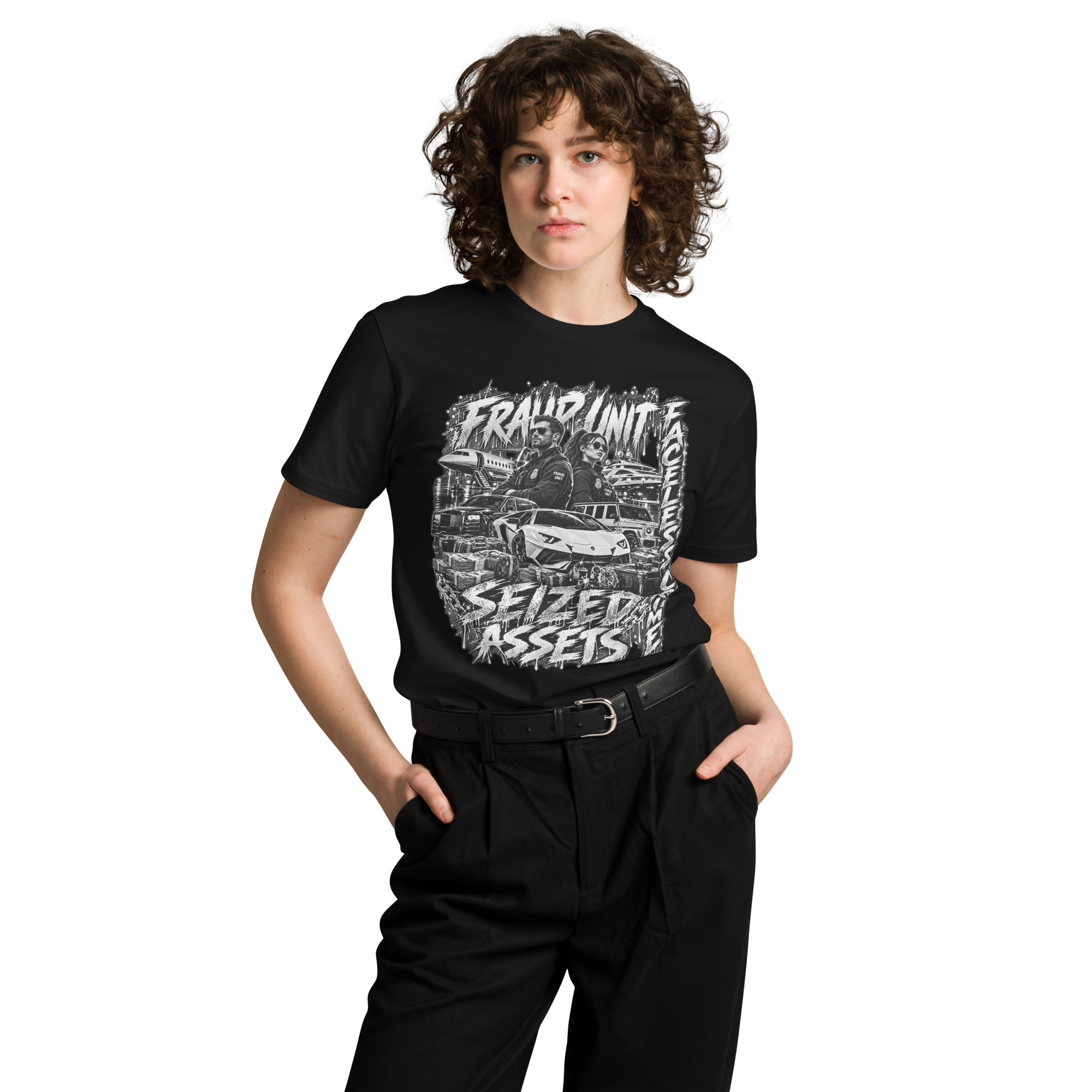 "SEIZED ASSETS (BLK+WHT)" Unisex premium t-shirt
