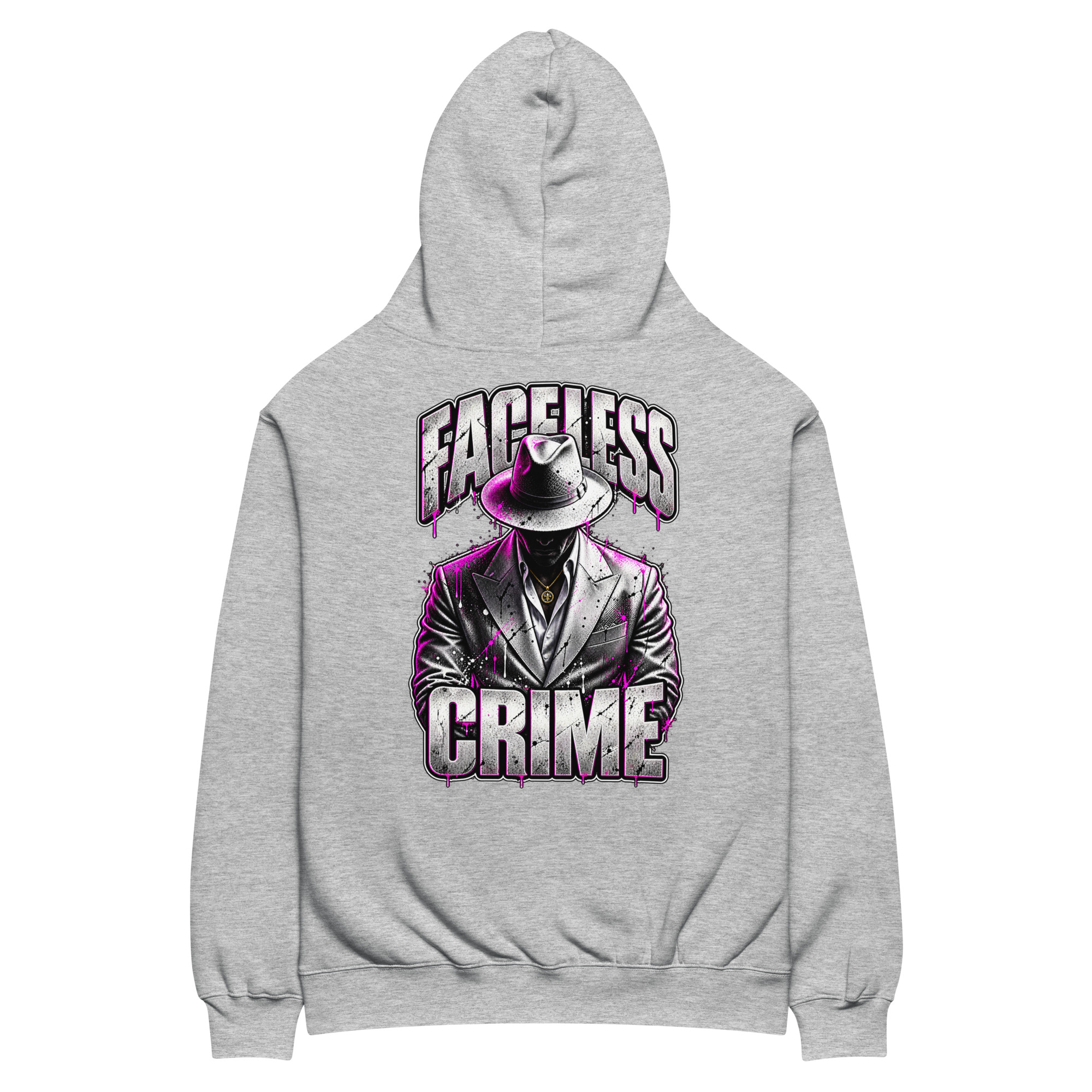 "FACELESS CRIME LOGO" (PURPLE) Unisex oversized hoodie - Image 18