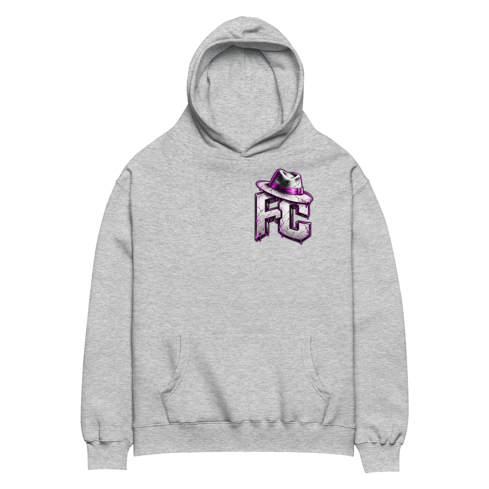 "FACELESS CRIME LOGO" (PURPLE) Unisex oversized hoodie - Image 17