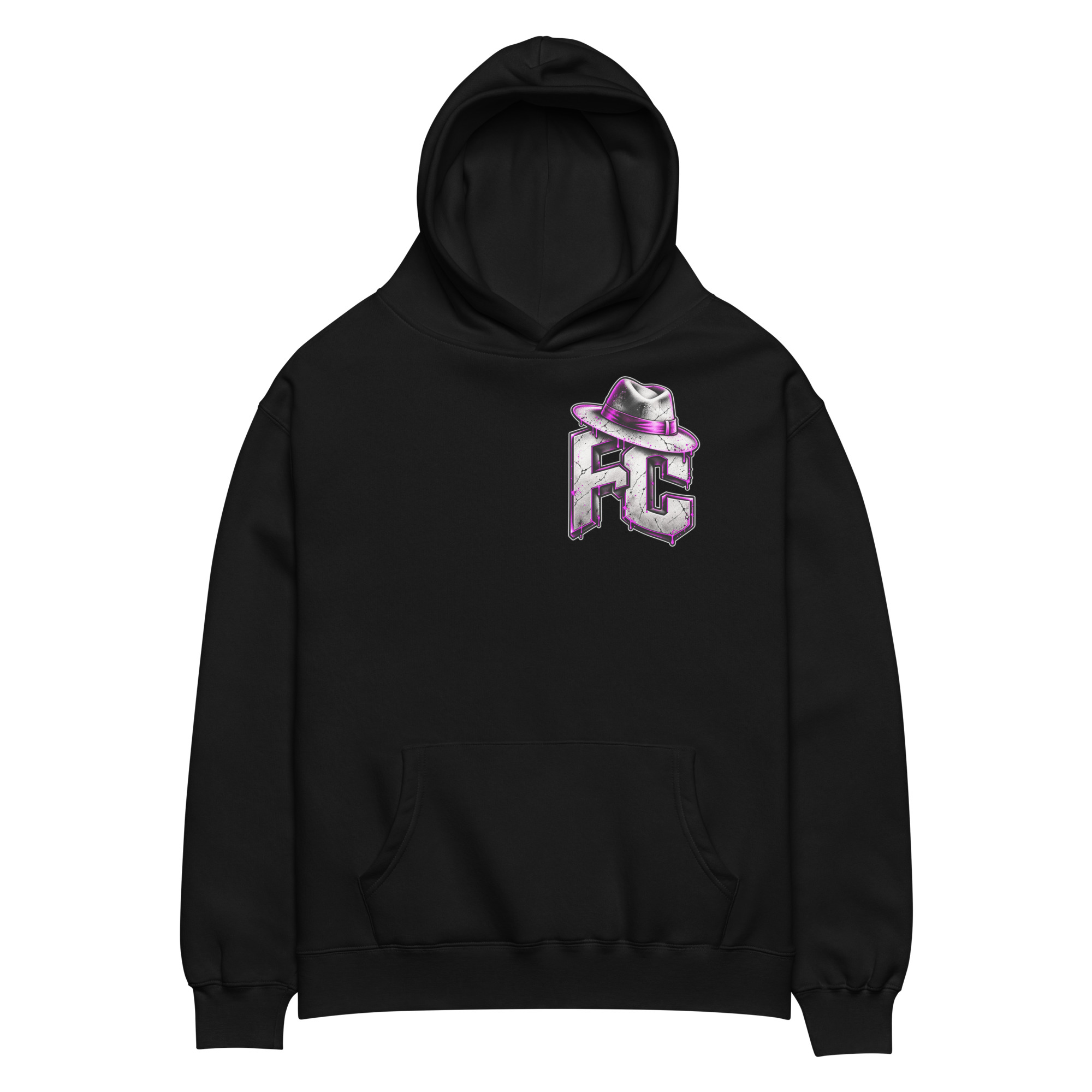 "FACELESS CRIME LOGO" (PURPLE) Unisex oversized hoodie - Image 2
