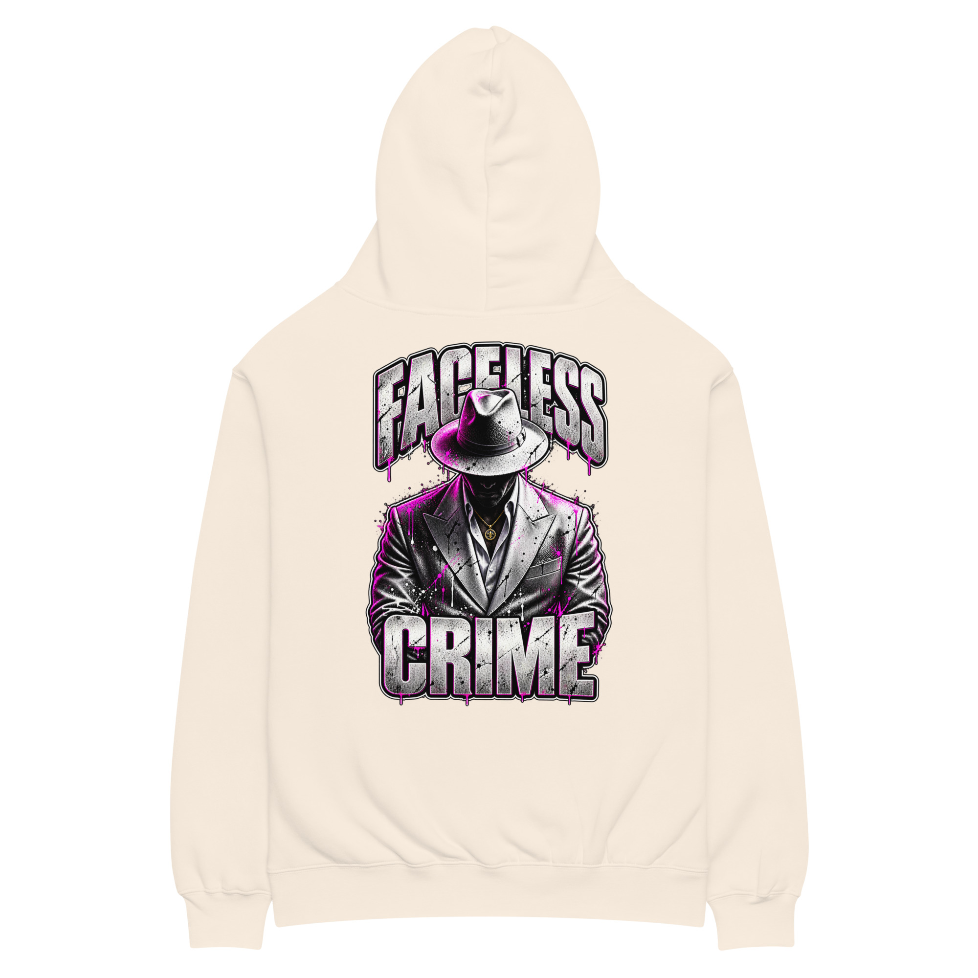 "FACELESS CRIME LOGO" (PURPLE) Unisex oversized hoodie - Image 22
