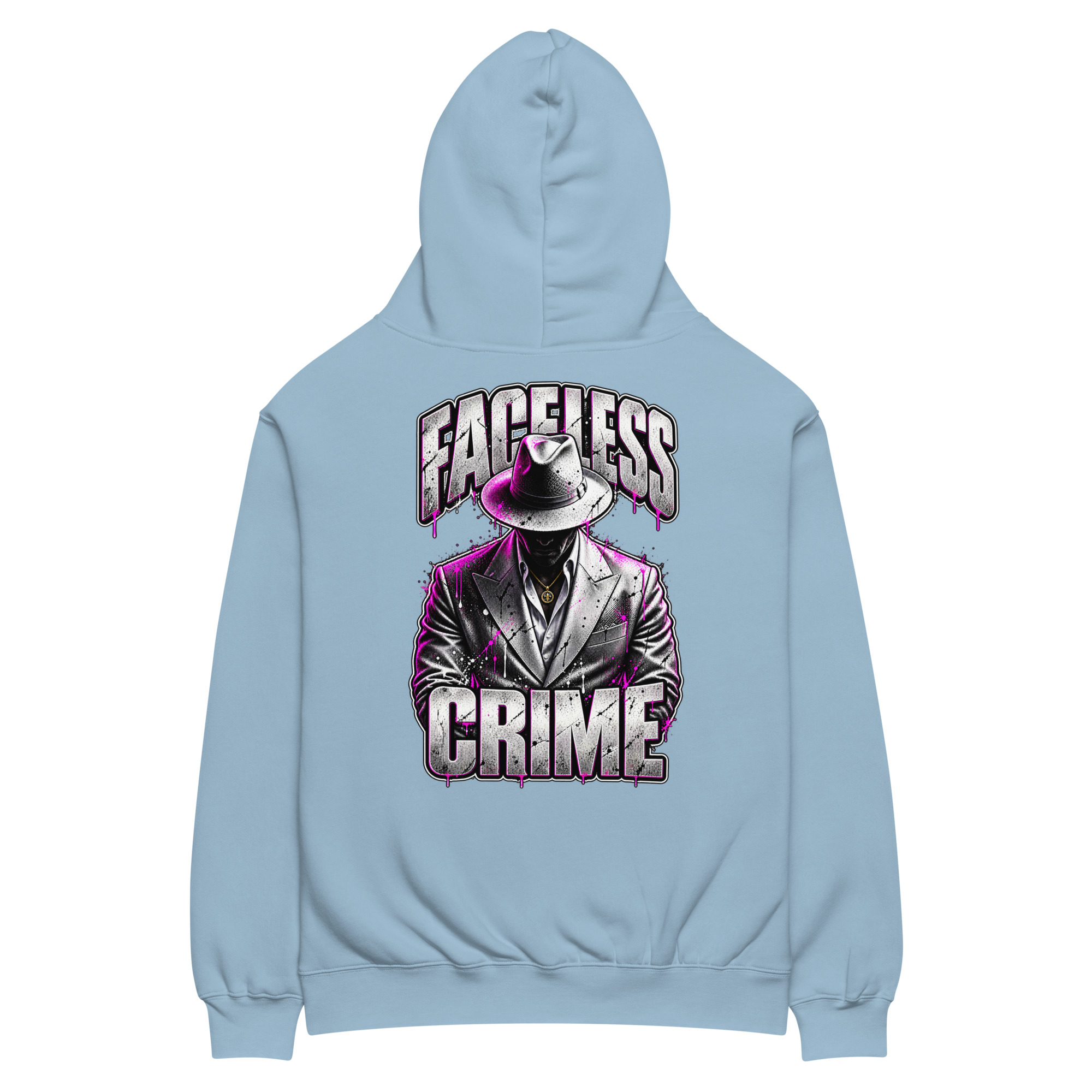 "FACELESS CRIME LOGO" (PURPLE) Unisex oversized hoodie - Image 16