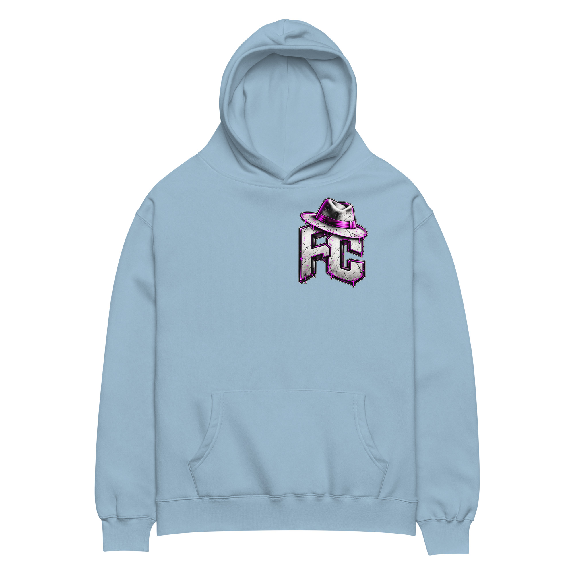 "FACELESS CRIME LOGO" (PURPLE) Unisex oversized hoodie - Image 15