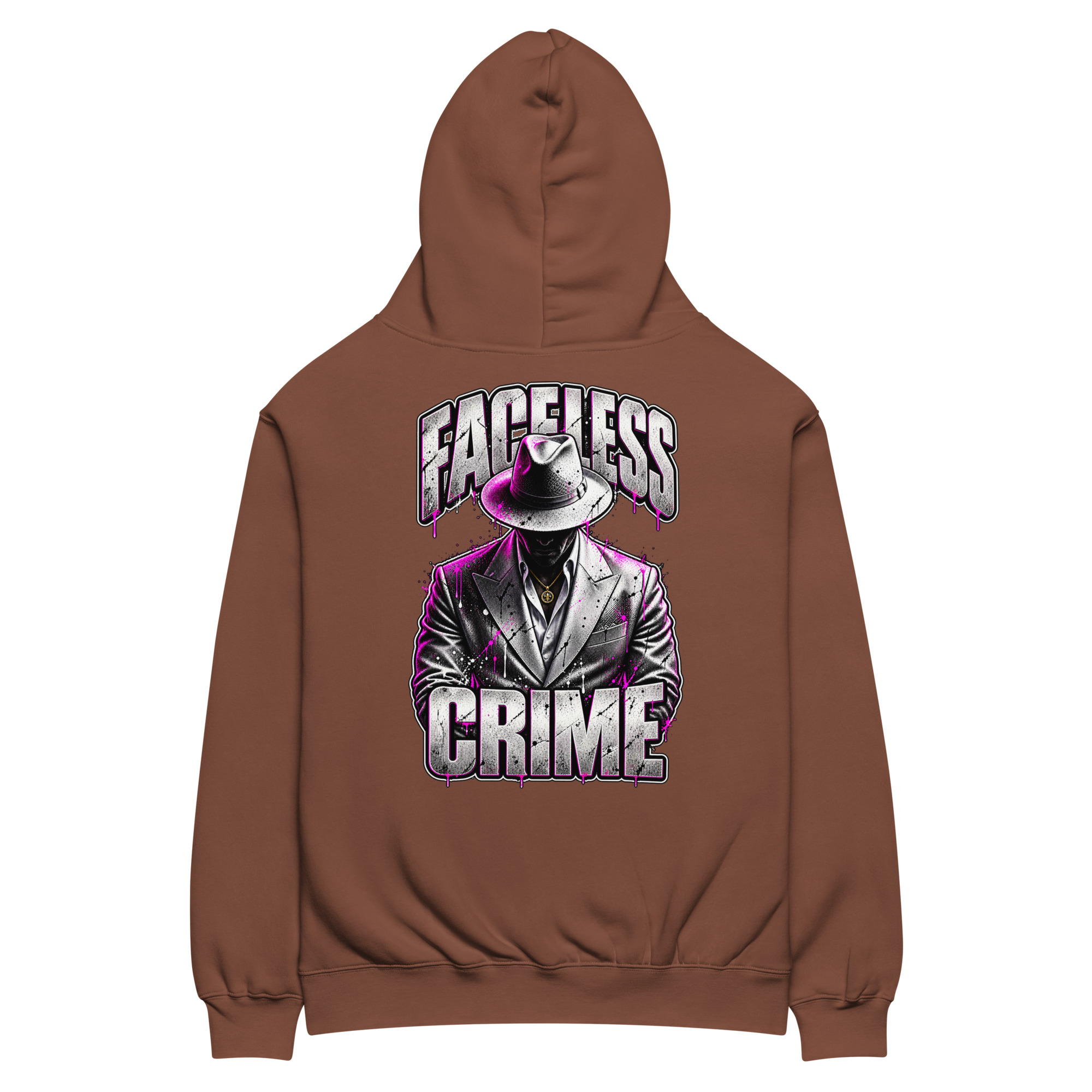 "FACELESS CRIME LOGO" (PURPLE) Unisex oversized hoodie - Image 8