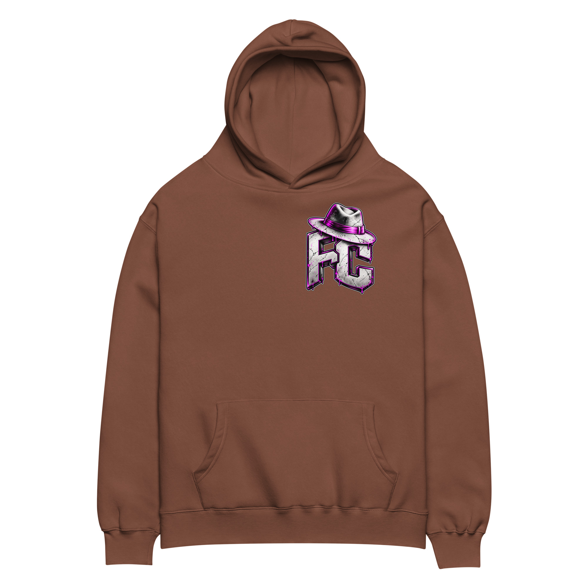 "FACELESS CRIME LOGO" (PURPLE) Unisex oversized hoodie - Image 7