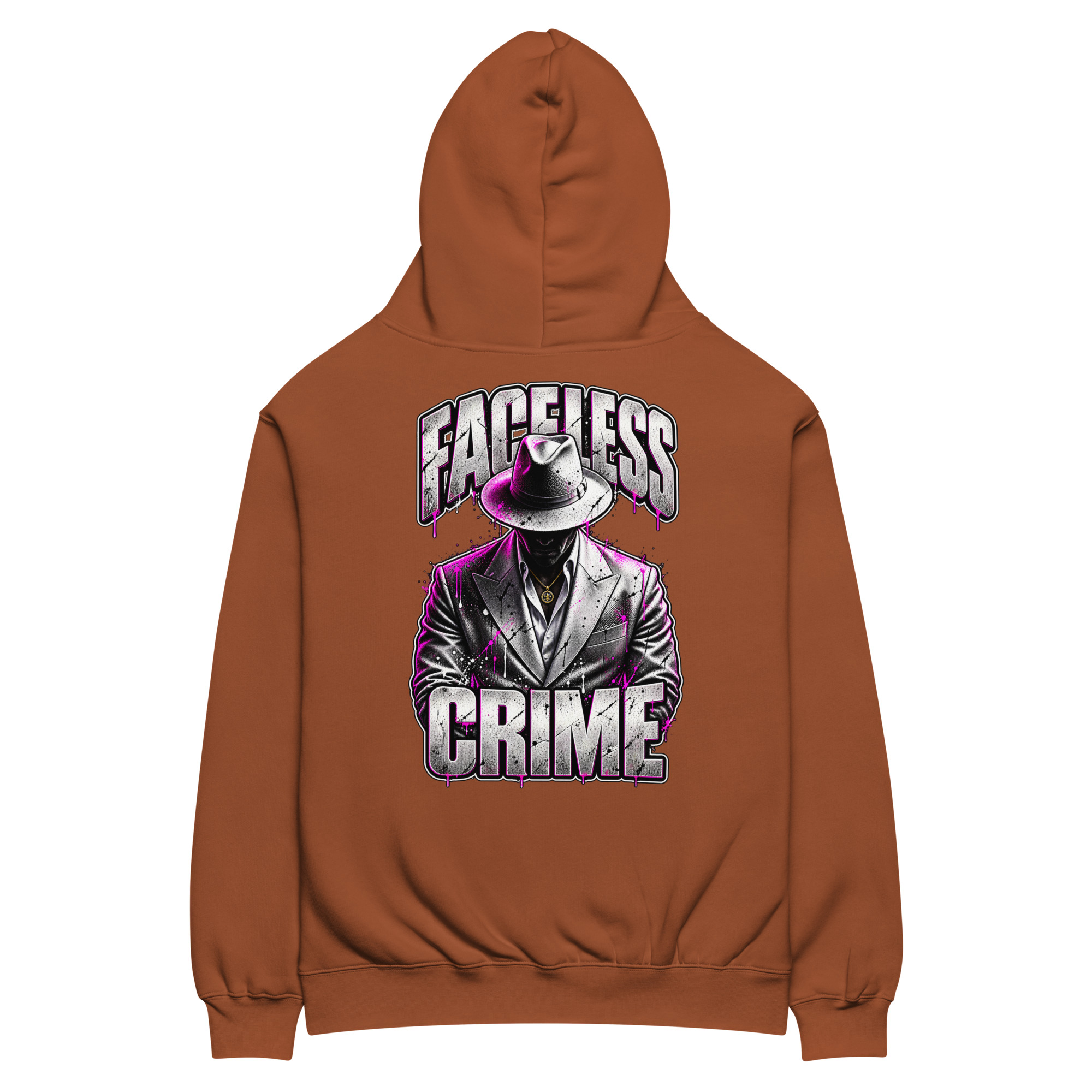 "FACELESS CRIME LOGO" (PURPLE) Unisex oversized hoodie - Image 10