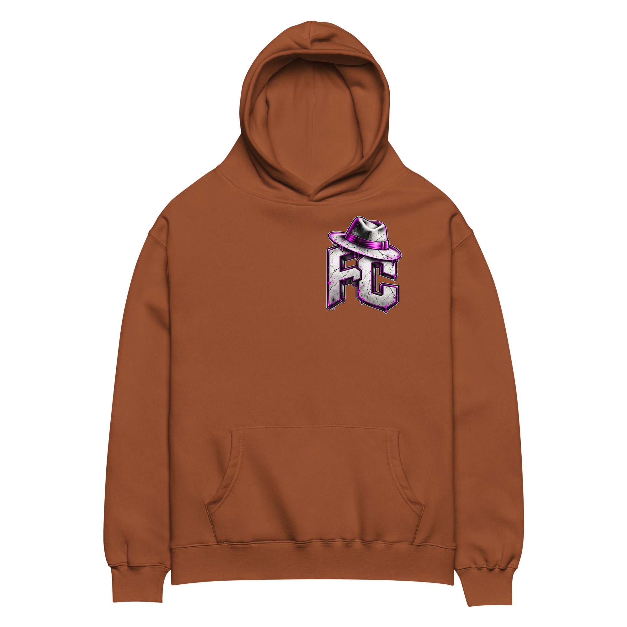 "FACELESS CRIME LOGO" (PURPLE) Unisex oversized hoodie - Image 9